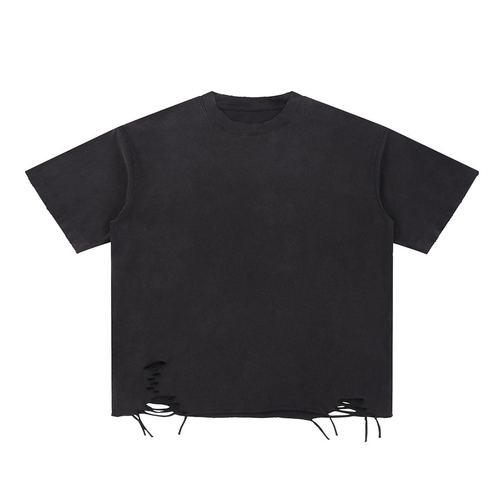 Snow Washed Raw-Hem T-Shirt,Snow Washed Raw-Hem ,T-Shirt