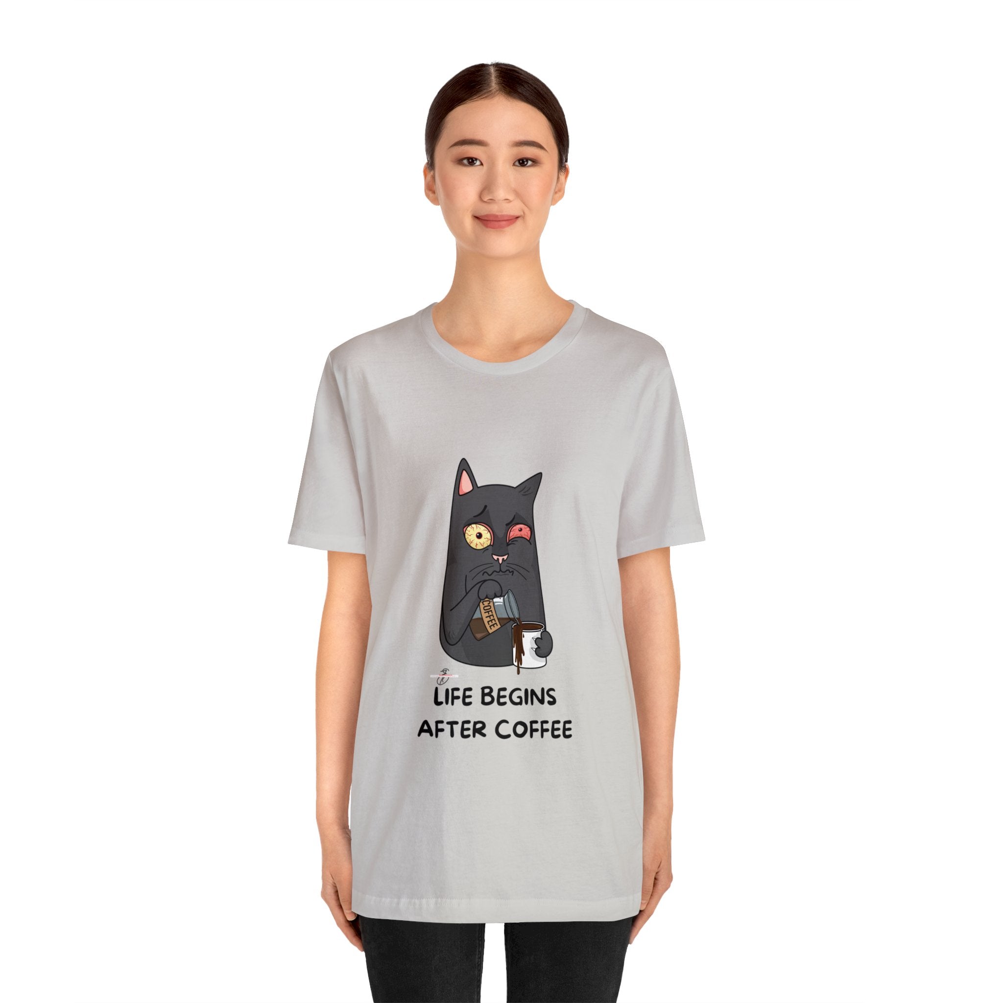 life Begins after coffee Jersey Short Sleeve Tee