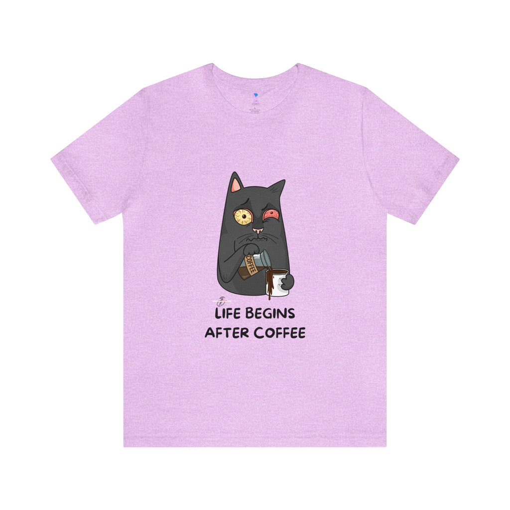 life Begins after coffee Jersey Short Sleeve Tee