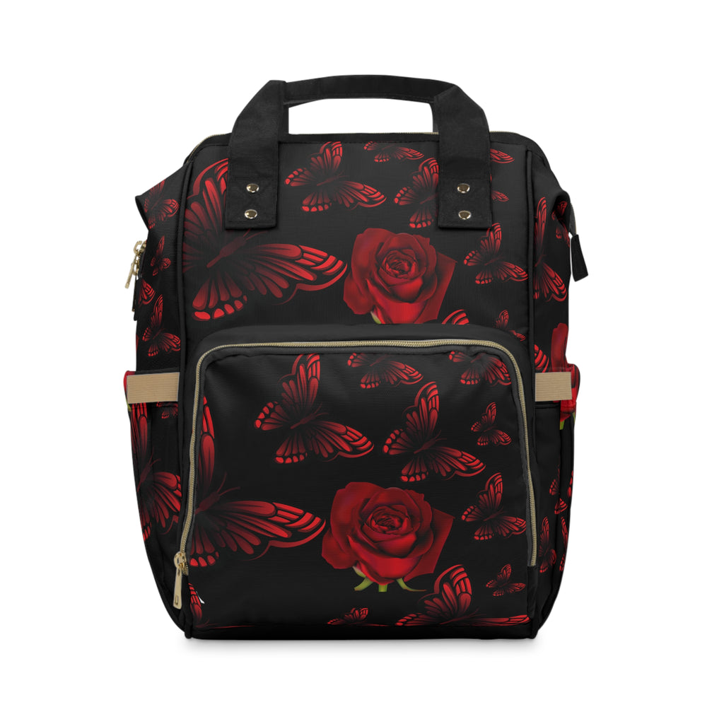 Red Rose Multifunctional Diaper Backpack