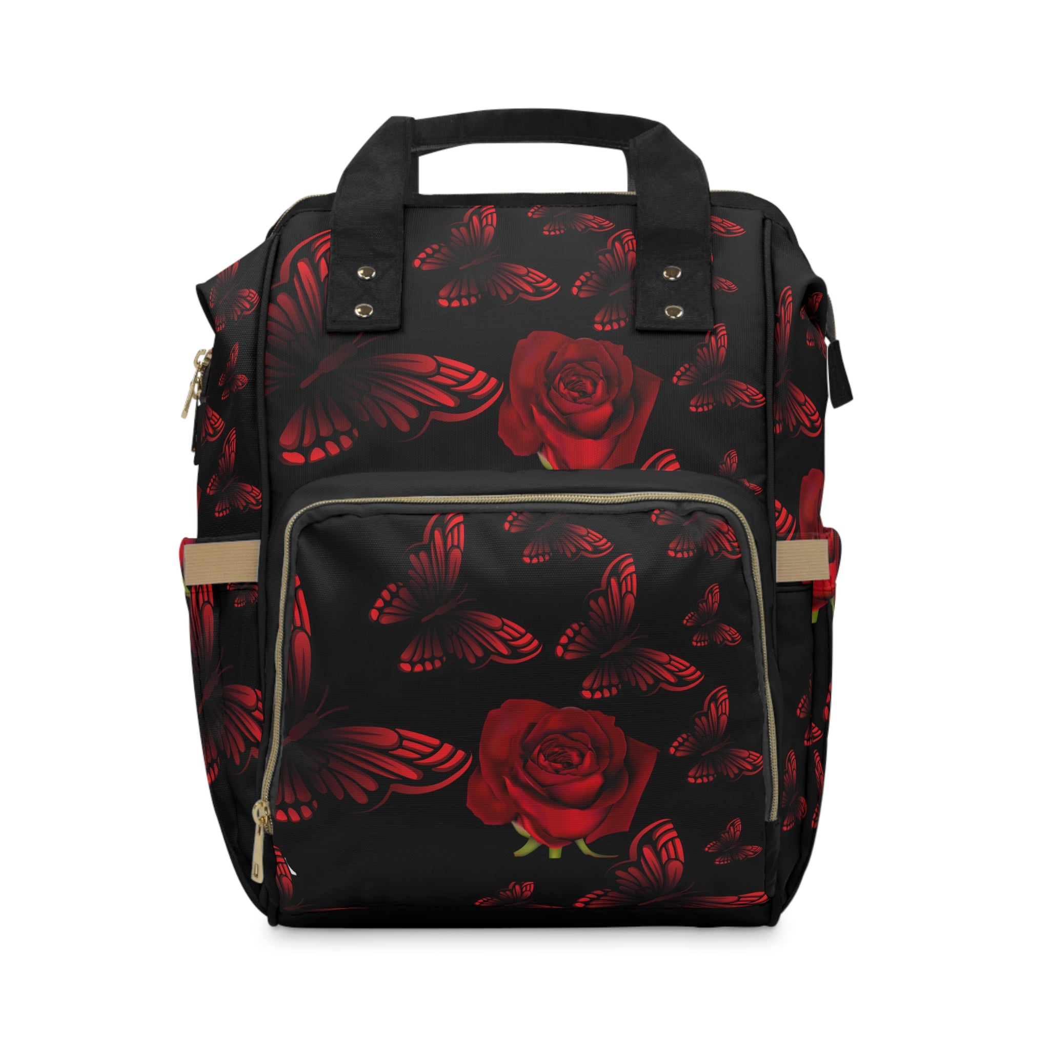 Red Rose Multifunctional Diaper Backpack