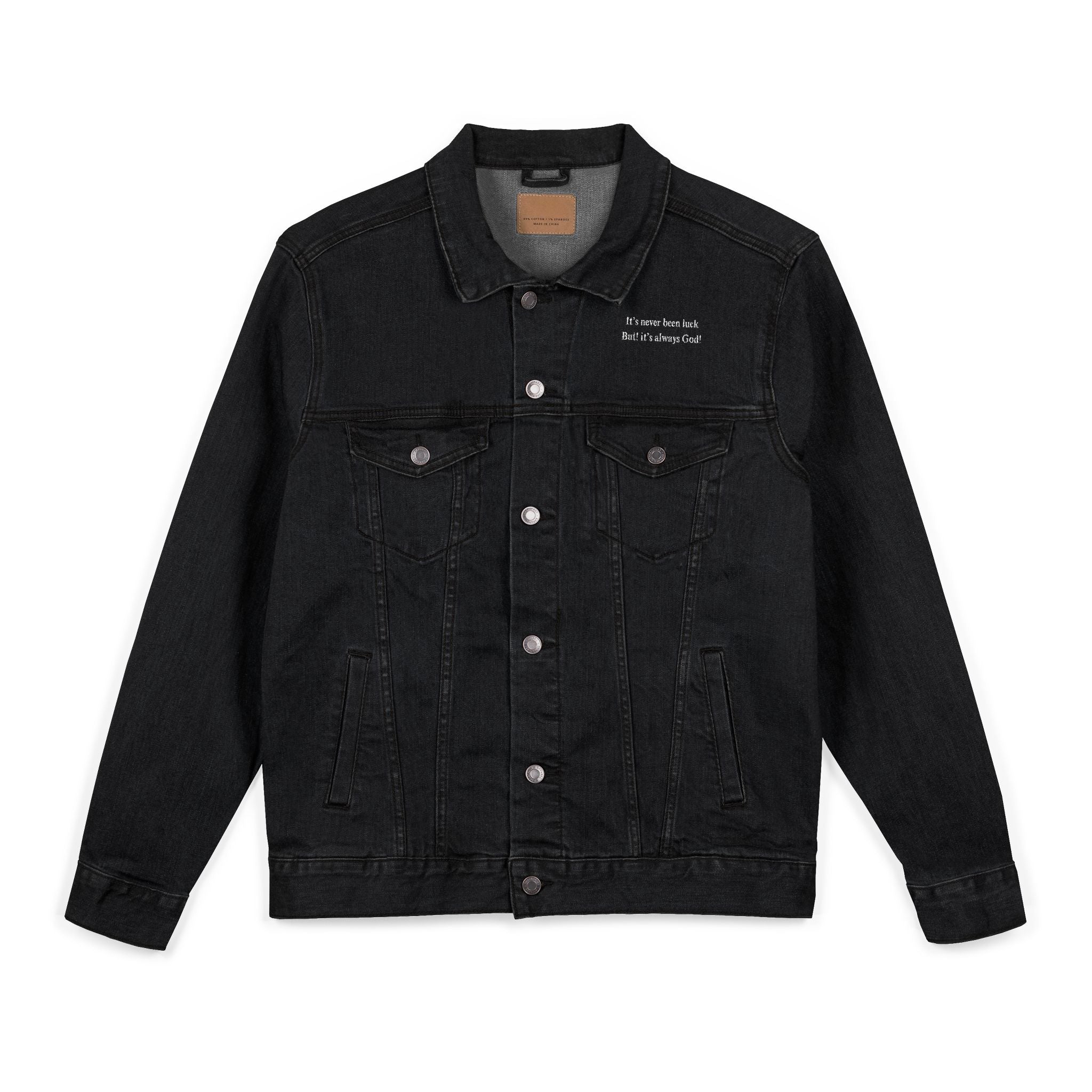 Embroidered Denim Jacket - Casual Style, Christian Apparel, Trendy Outerwear, Perfect Gift, Streetwear Essential