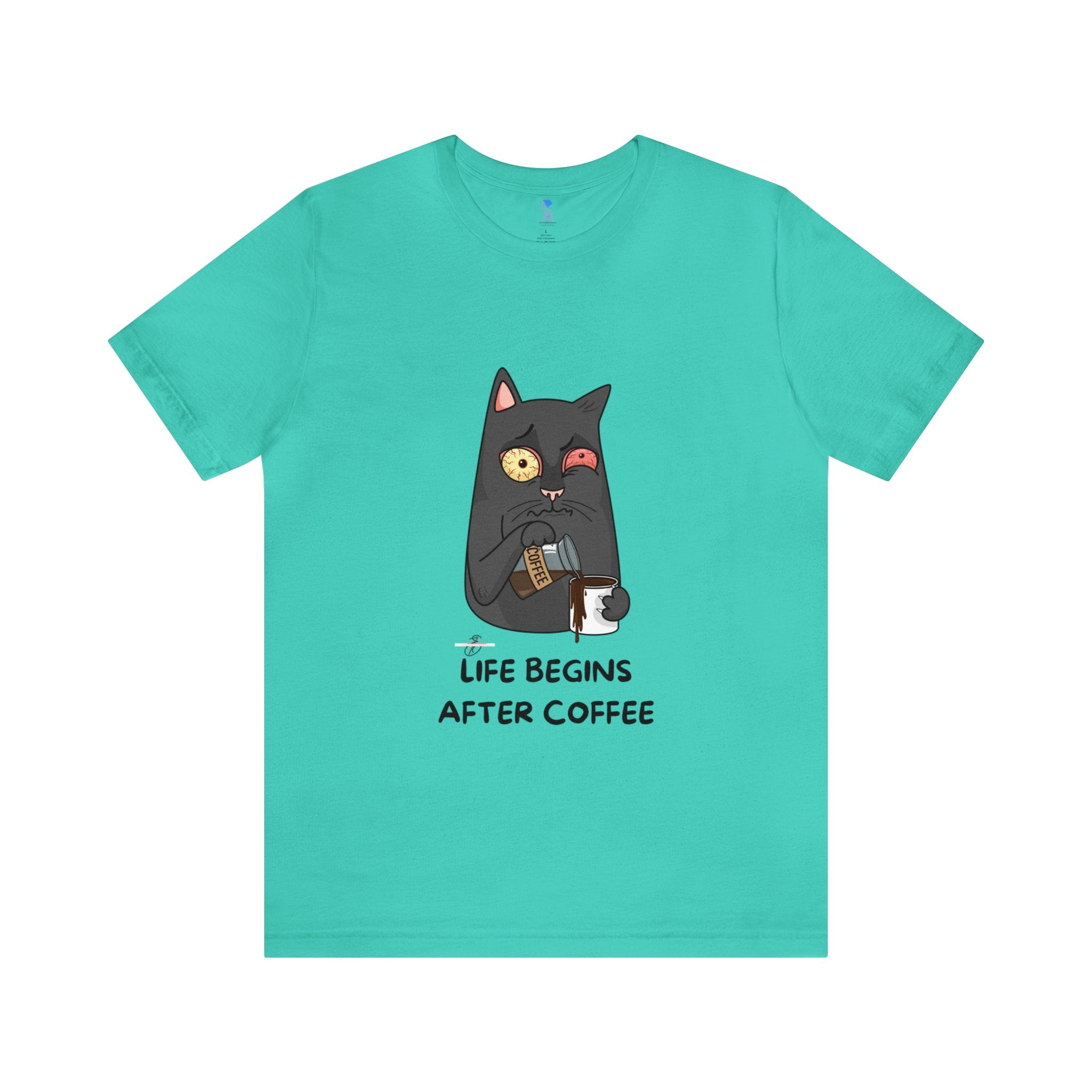 life Begins after coffee Jersey Short Sleeve Tee