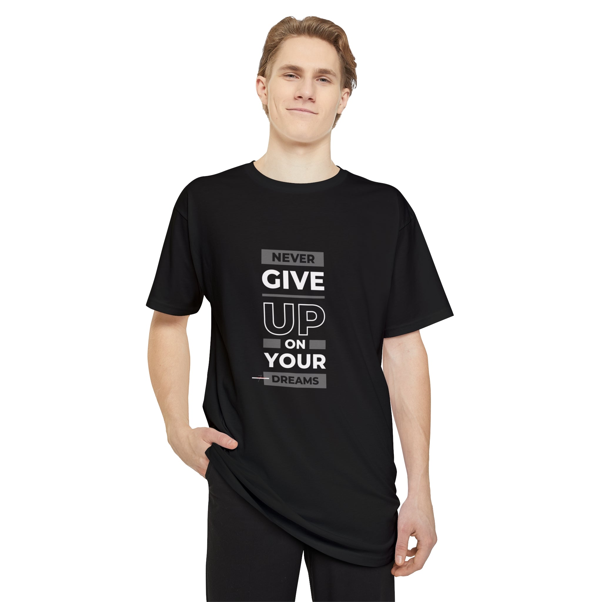 Never give up Long Body Urban Tee