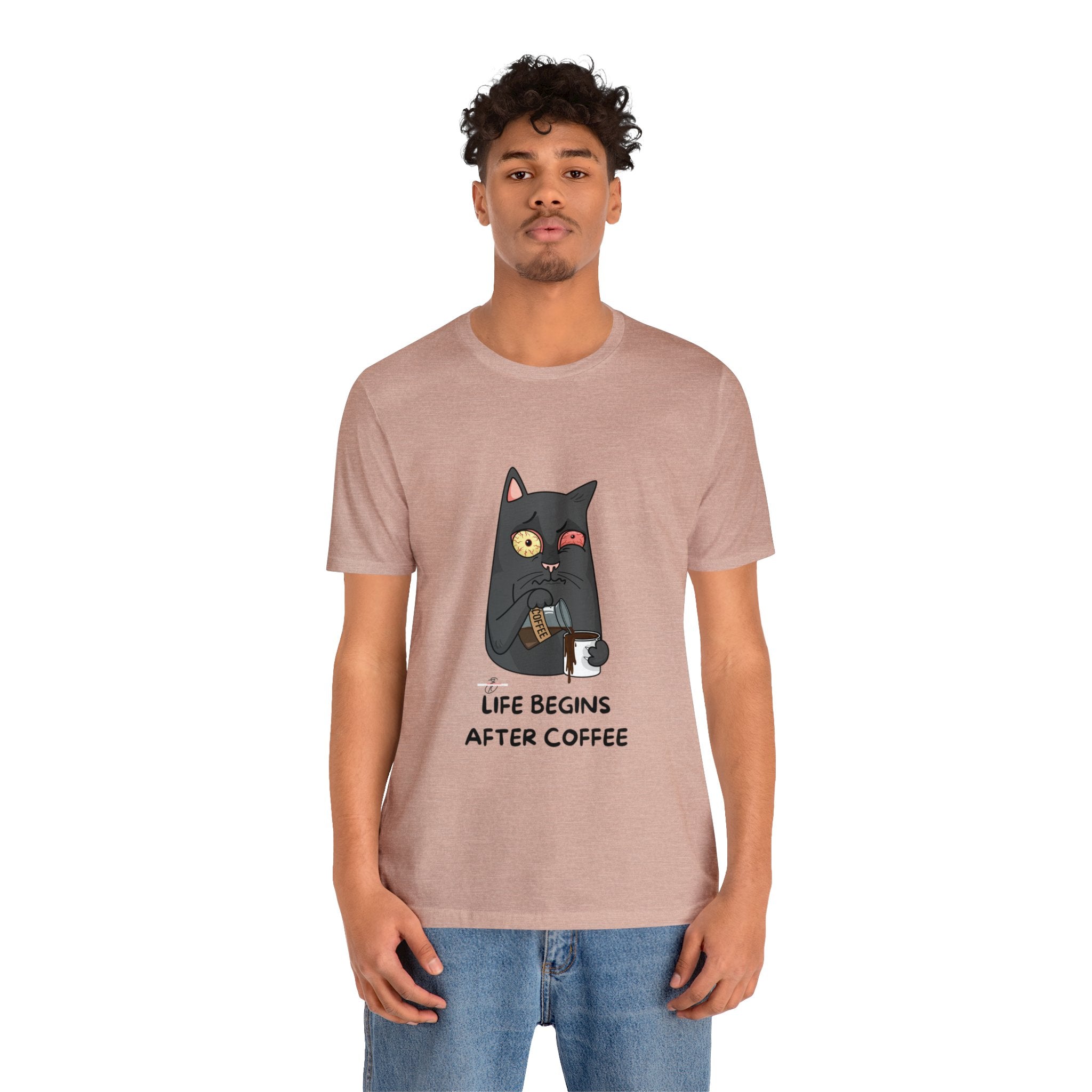 life Begins after coffee Jersey Short Sleeve Tee