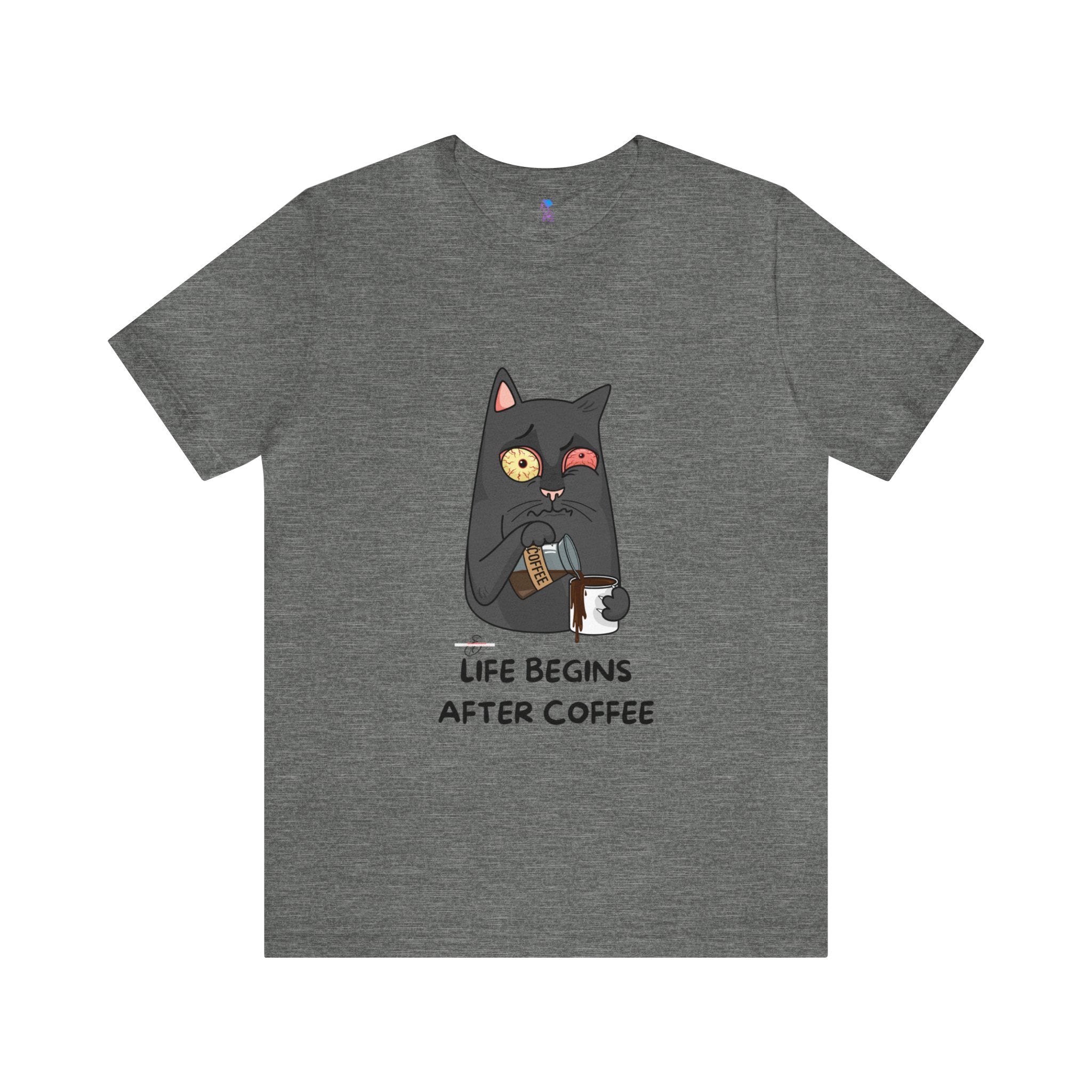 life Begins after coffee Jersey Short Sleeve Tee