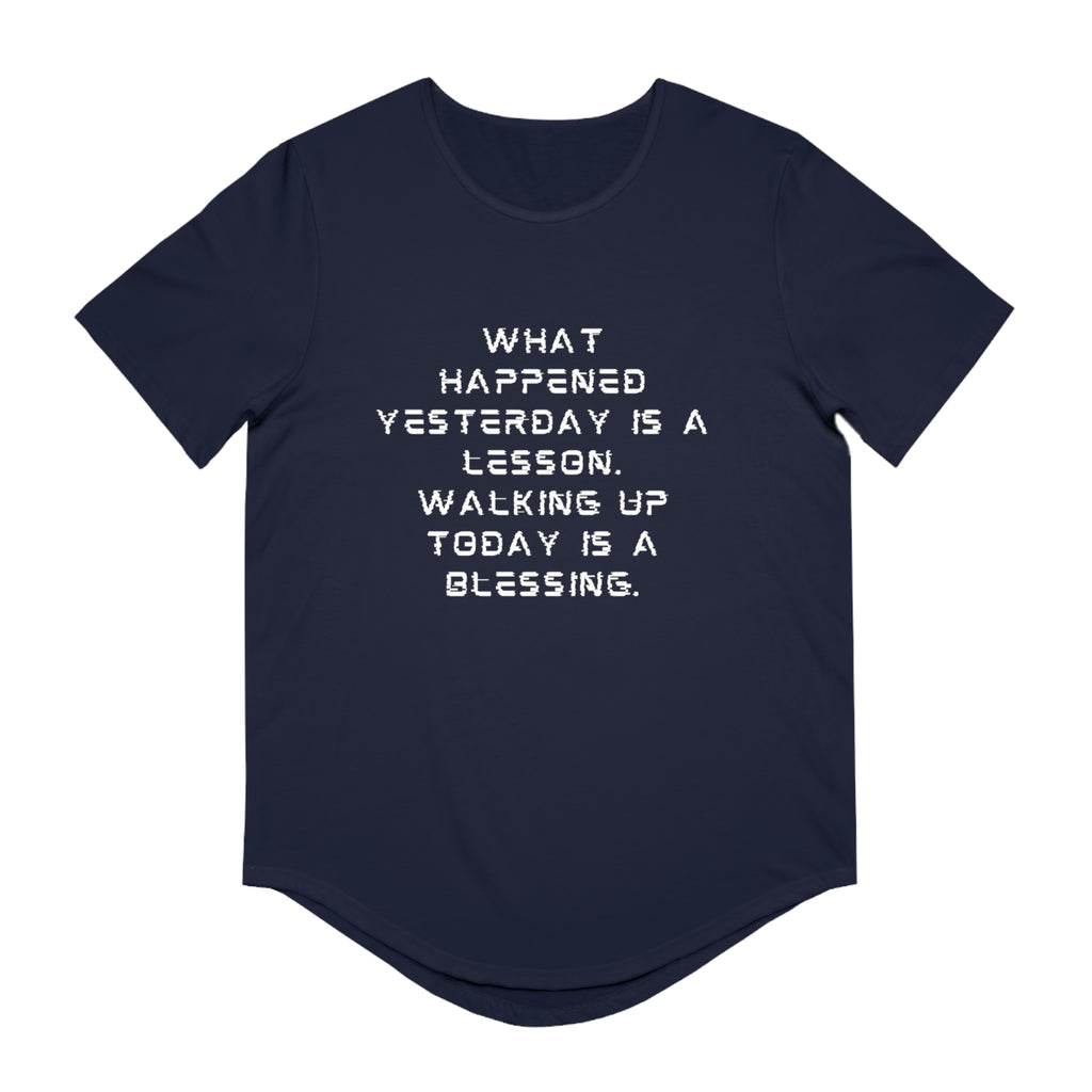 What happy yesterday-Jersey Curved Hem Tee