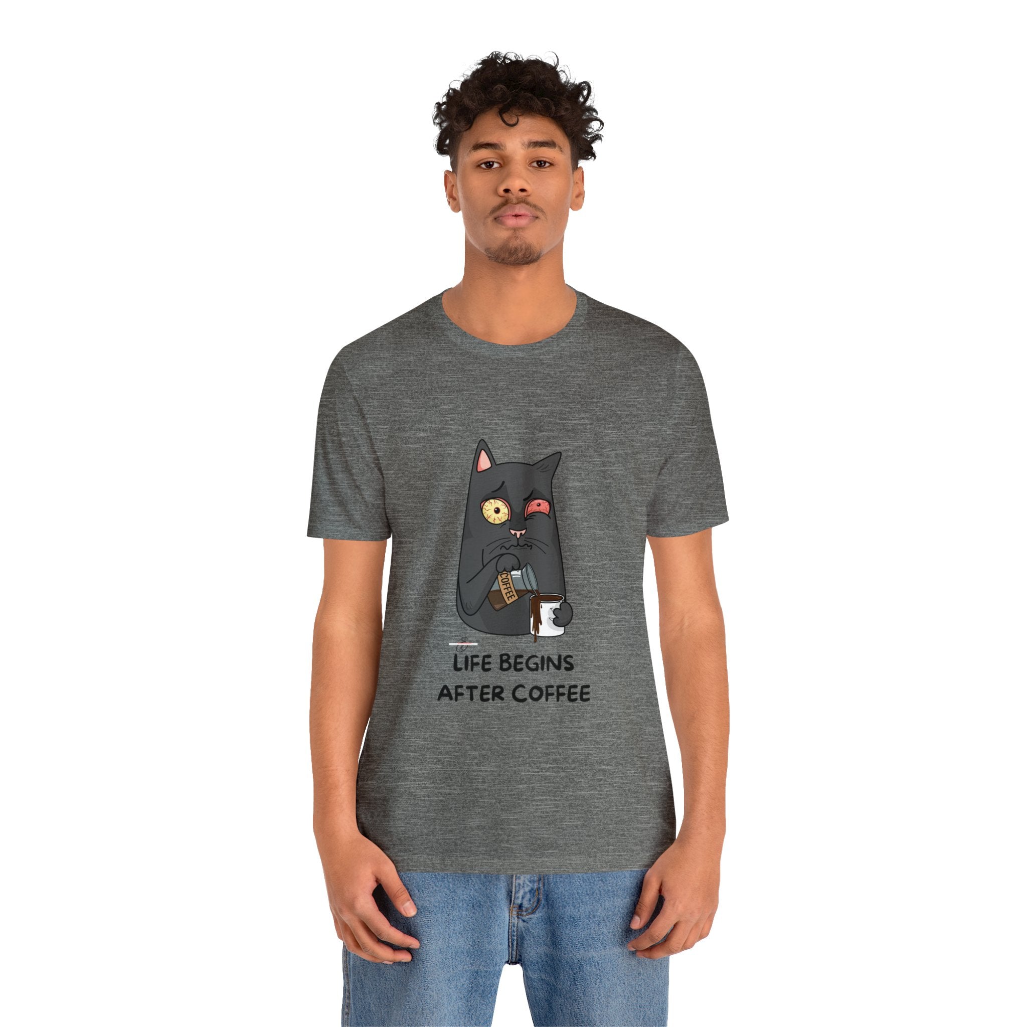 life Begins after coffee Jersey Short Sleeve Tee