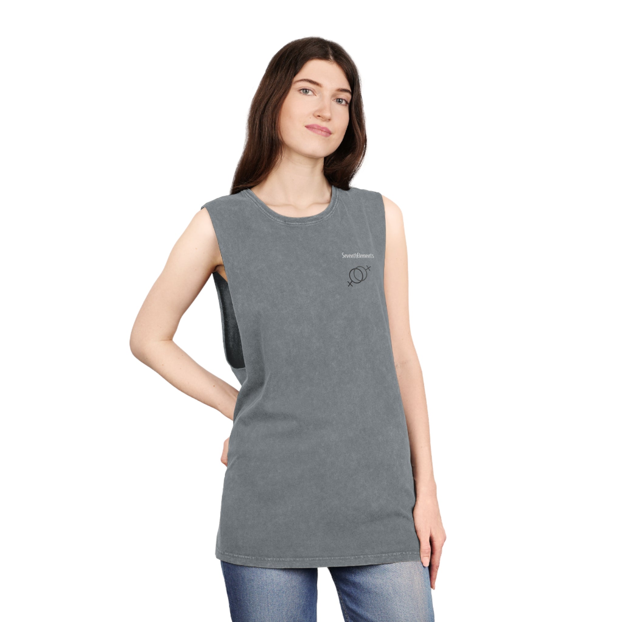 Just Married Couple Stonewash Tank Top