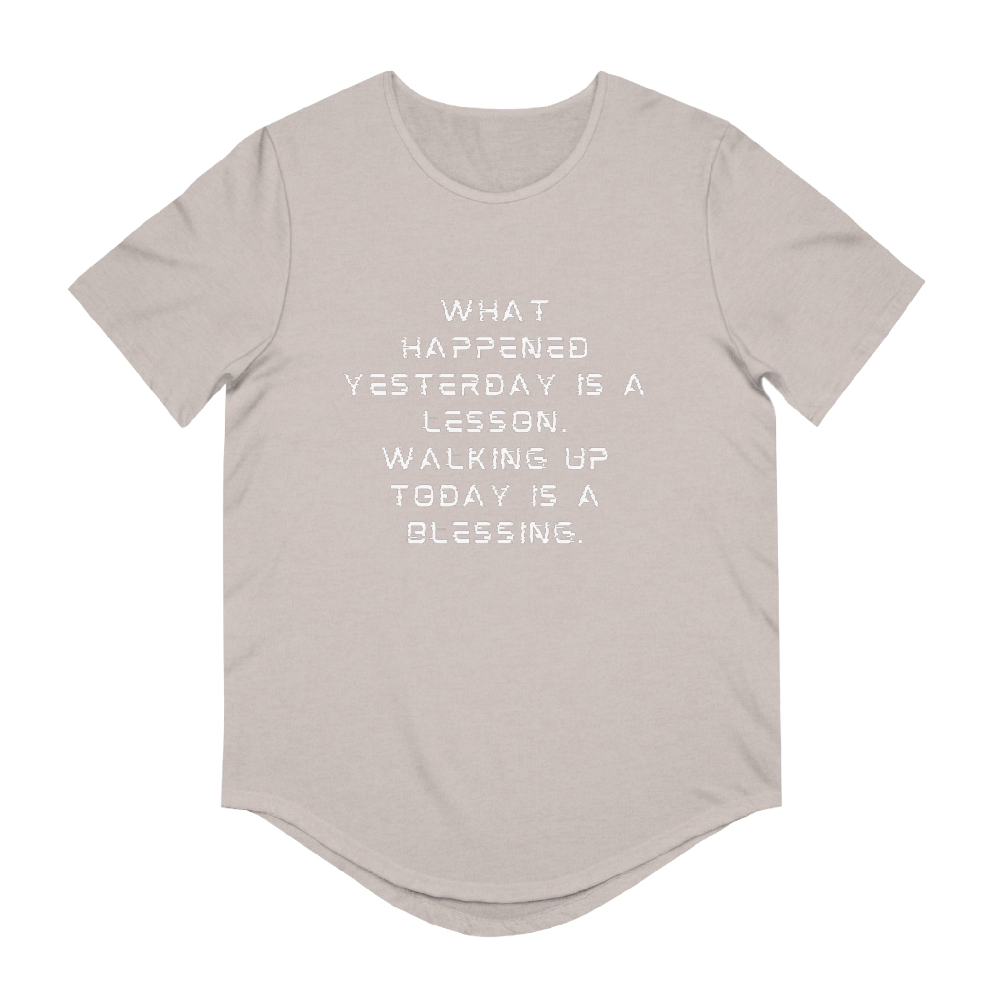 What happy yesterday-Jersey Curved Hem Tee