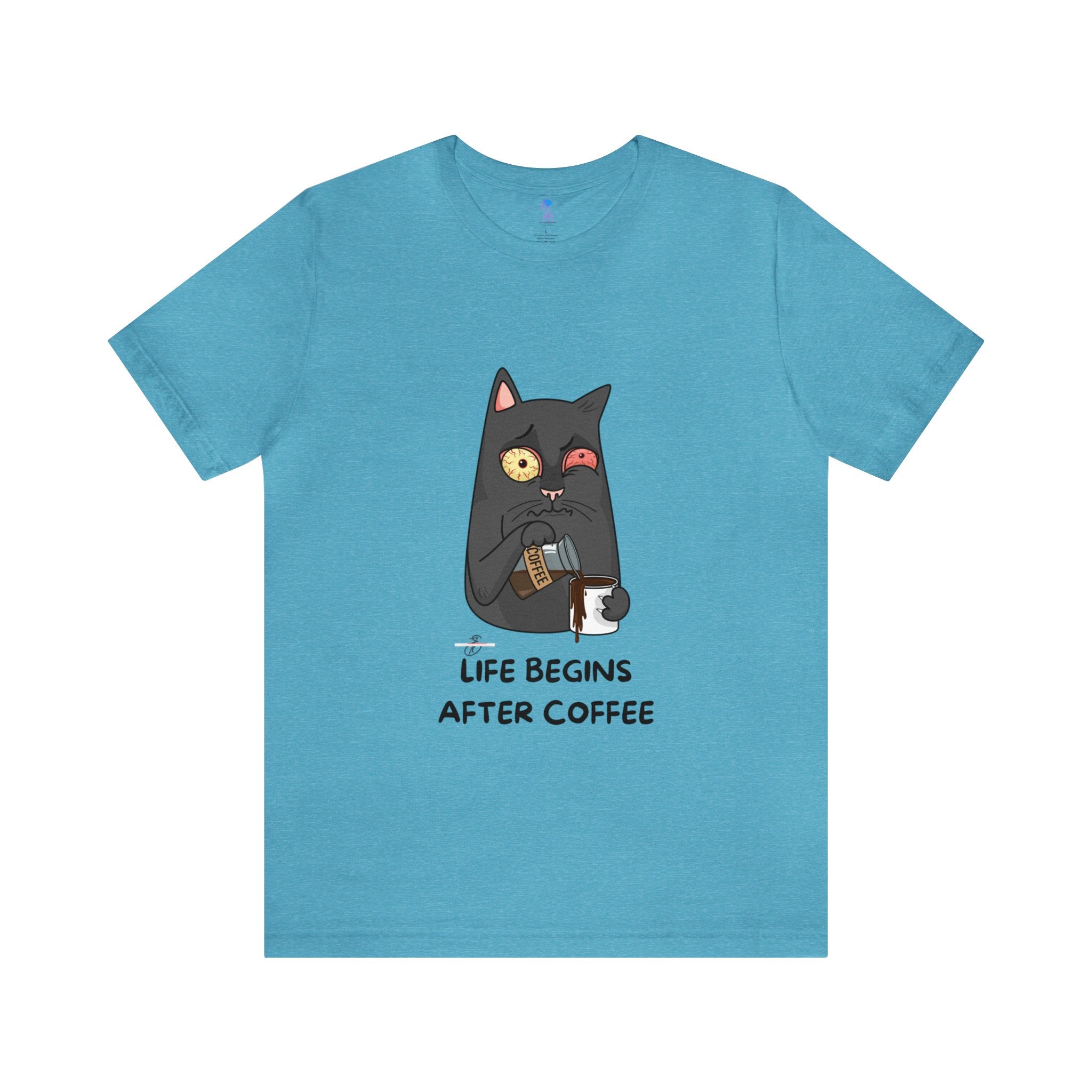 life Begins after coffee Jersey Short Sleeve Tee
