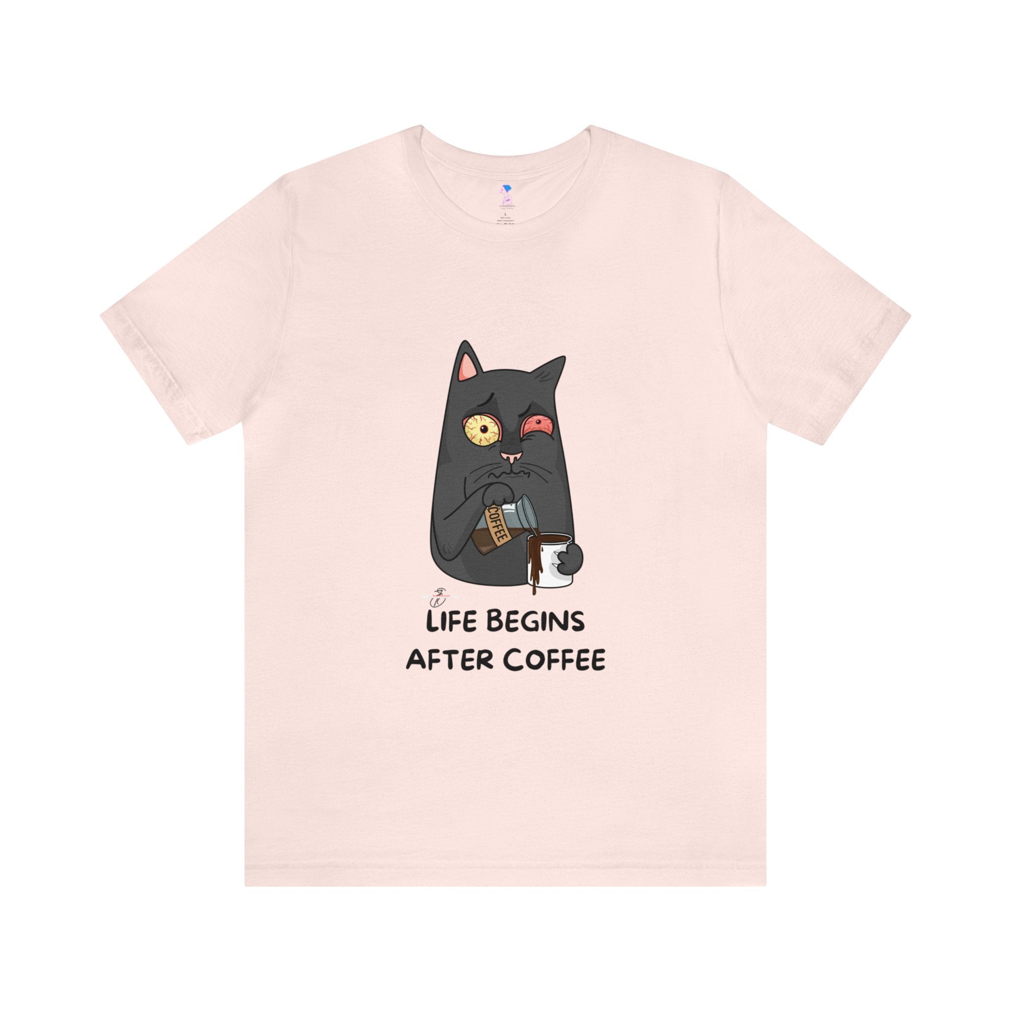 life Begins after coffee Jersey Short Sleeve Tee