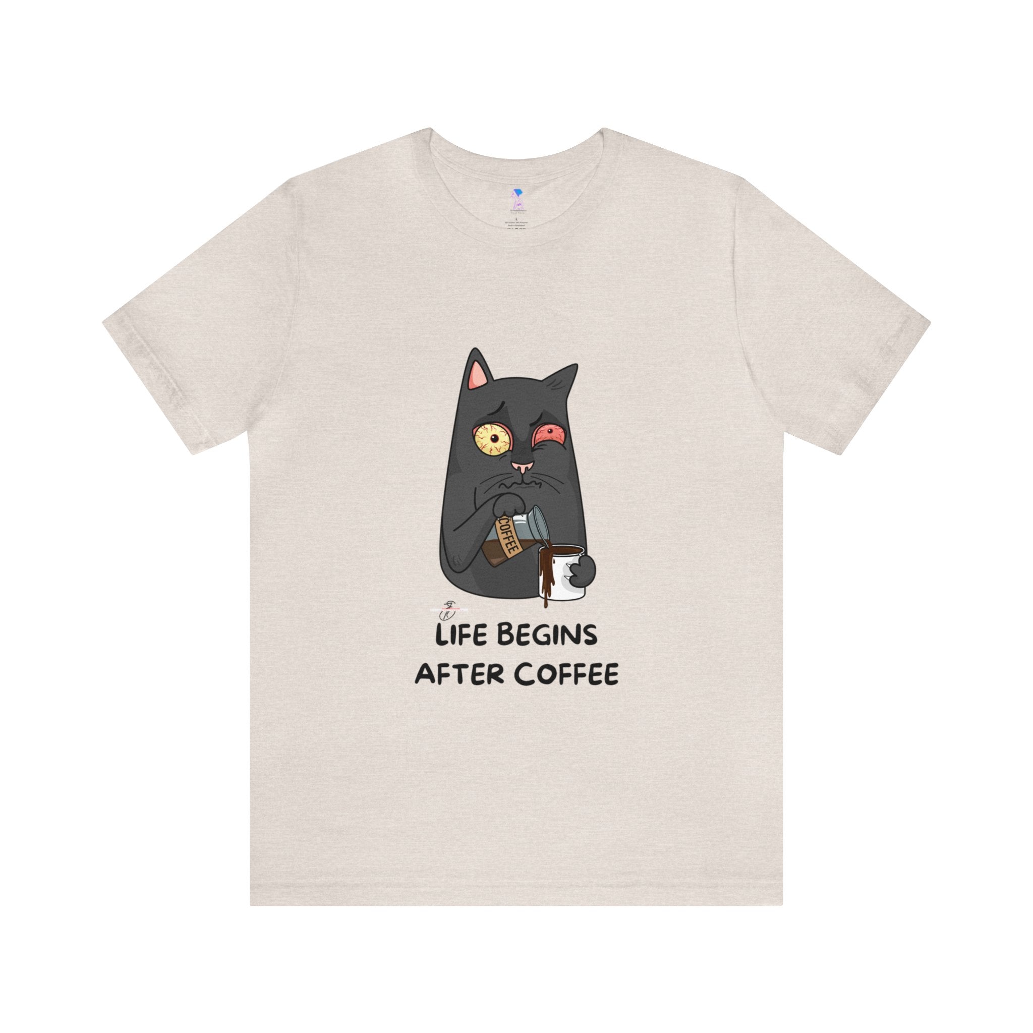 life Begins after coffee Jersey Short Sleeve Tee