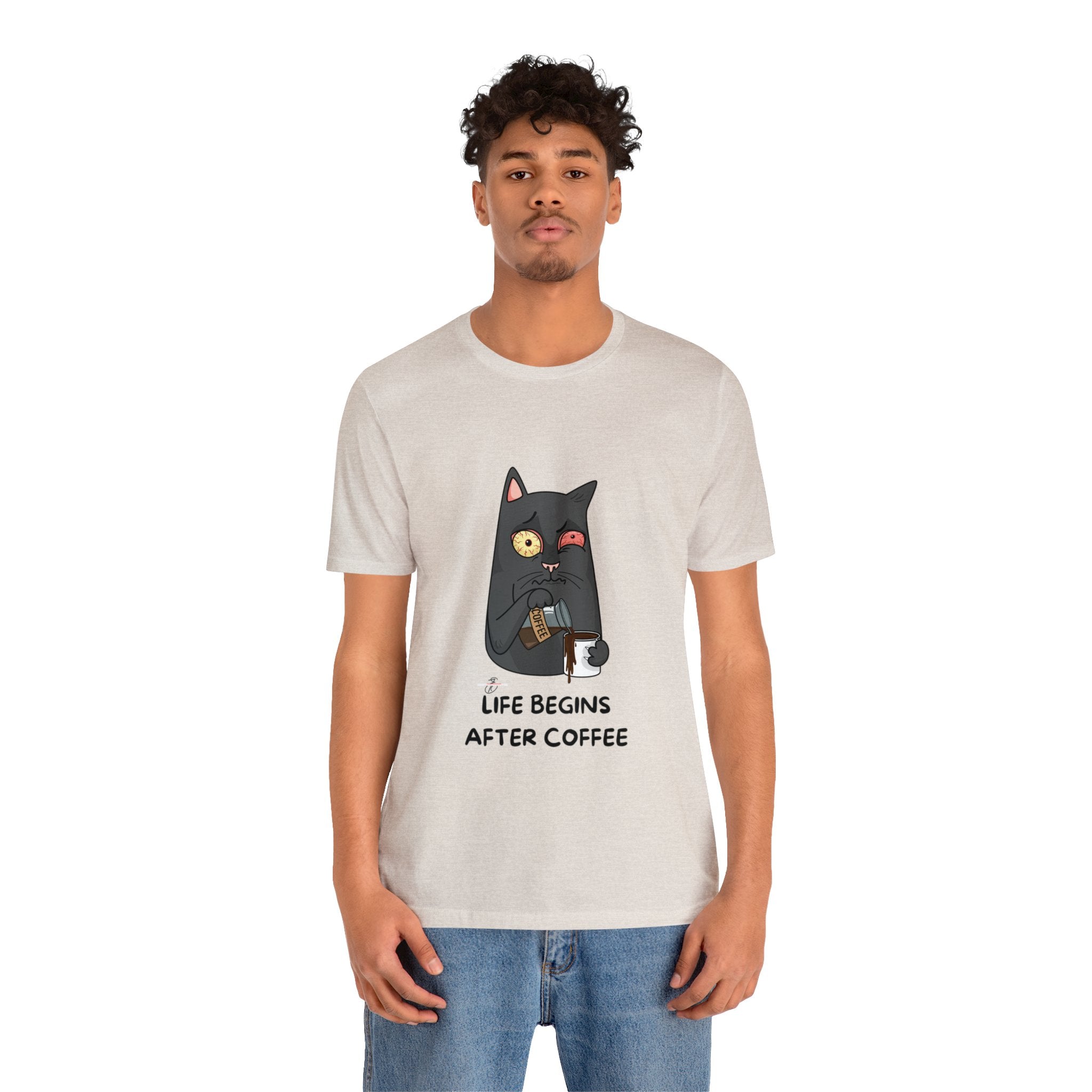 life Begins after coffee Jersey Short Sleeve Tee
