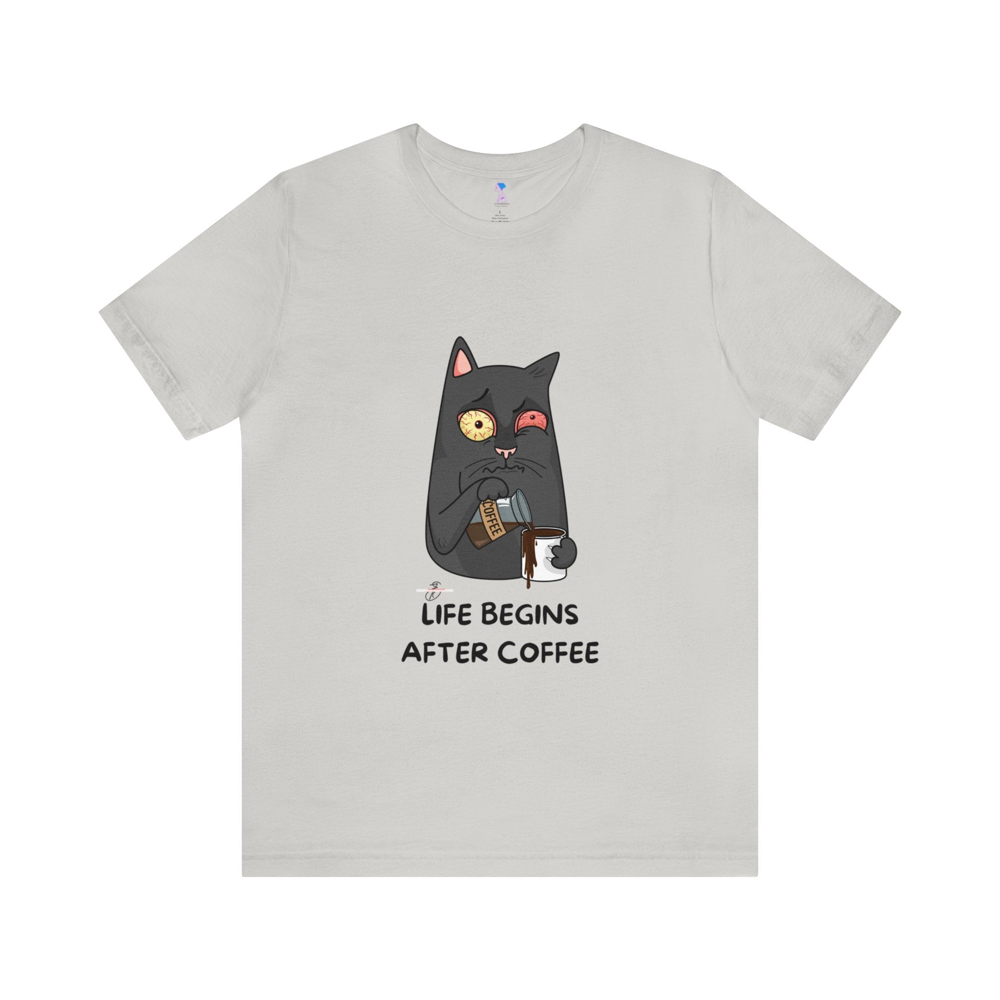 life Begins after coffee Jersey Short Sleeve Tee