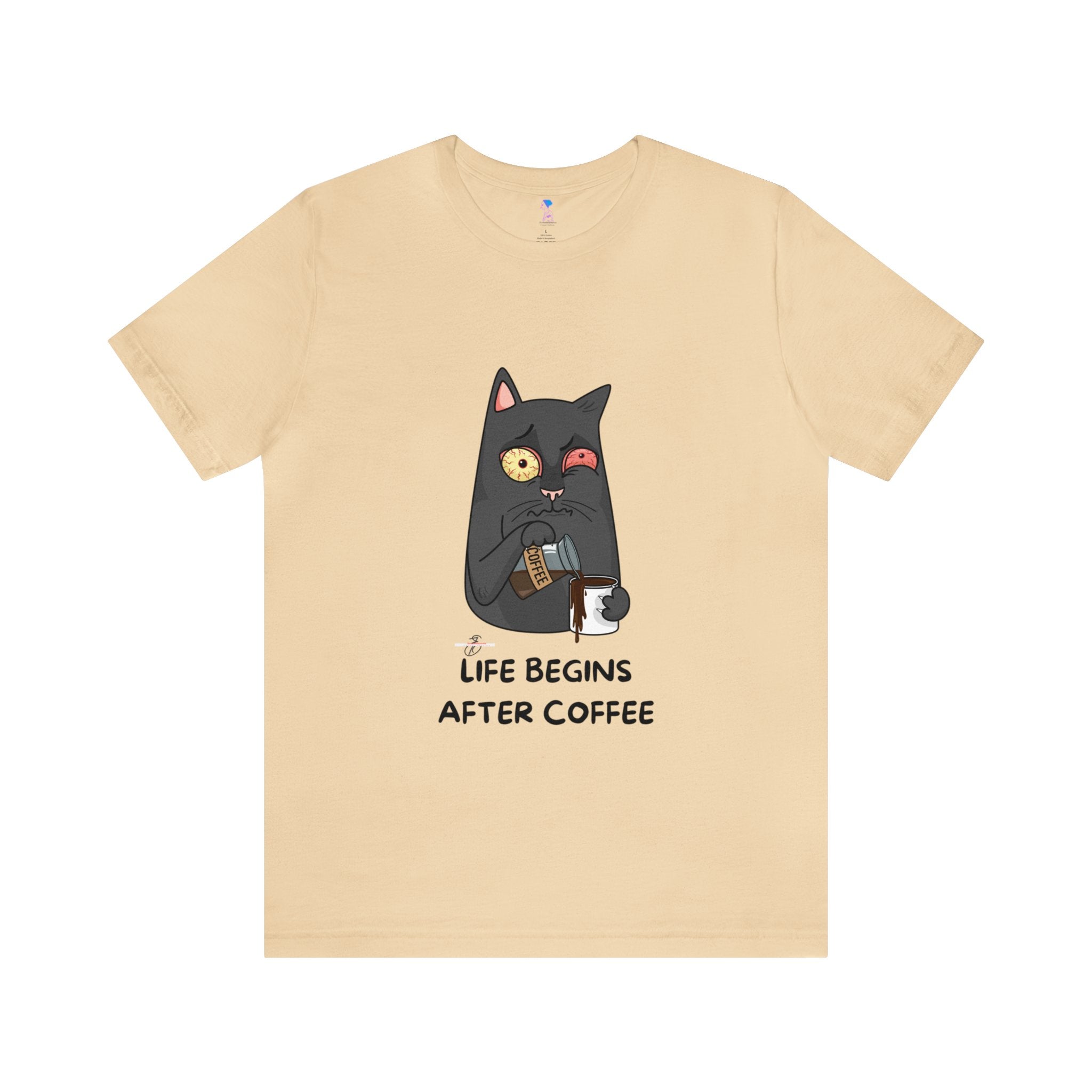 life Begins after coffee Jersey Short Sleeve Tee