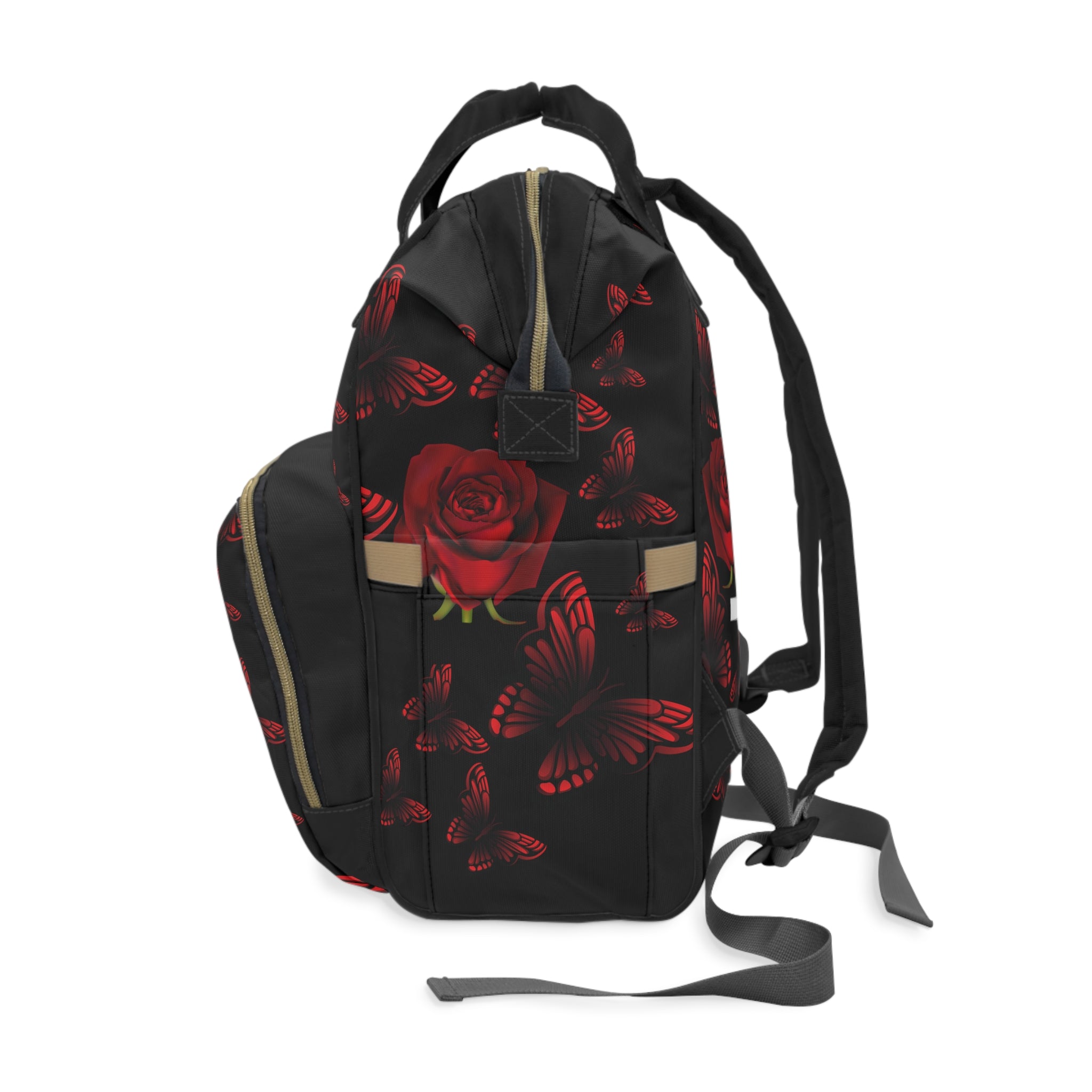 Red Rose Multifunctional Diaper Backpack