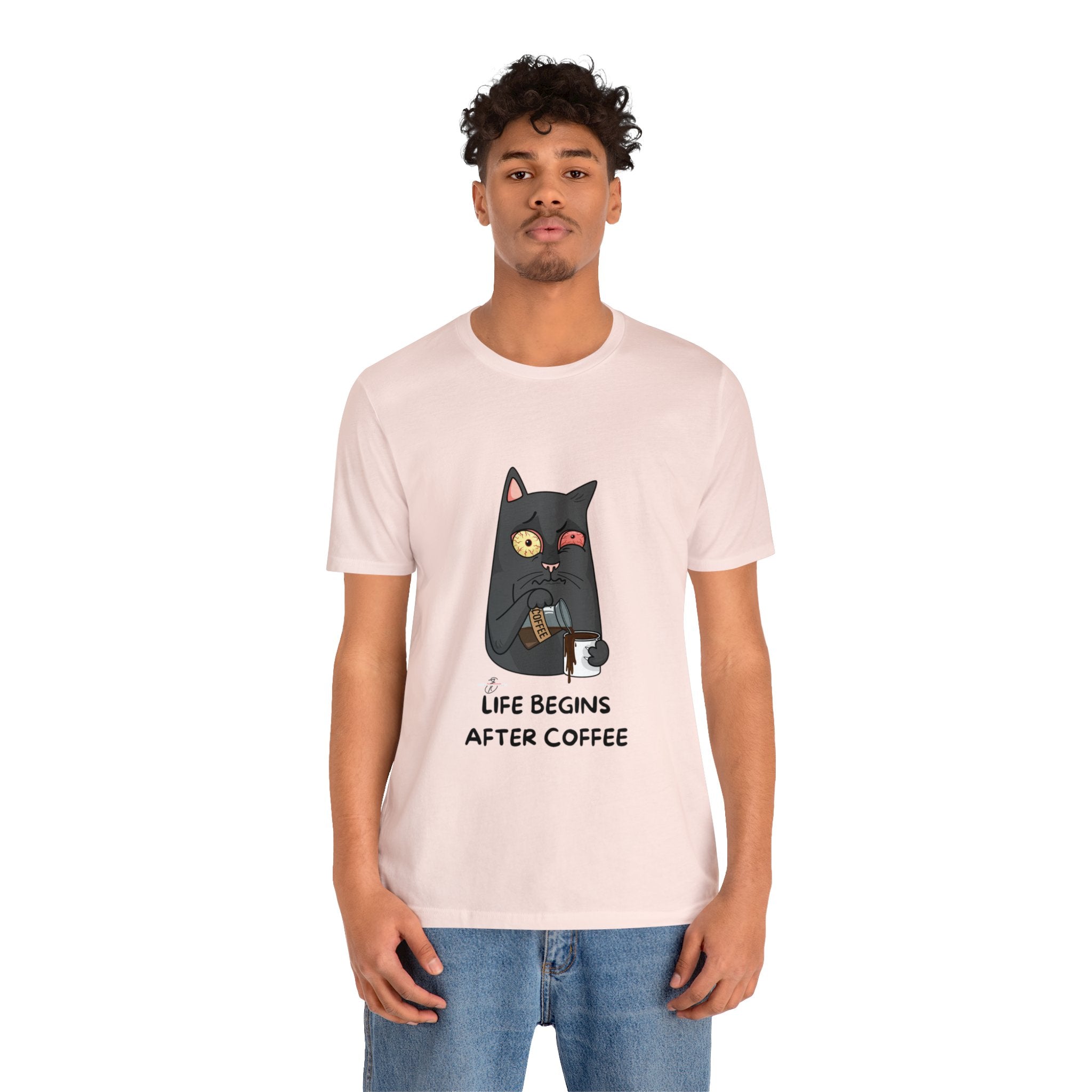 life Begins after coffee Jersey Short Sleeve Tee