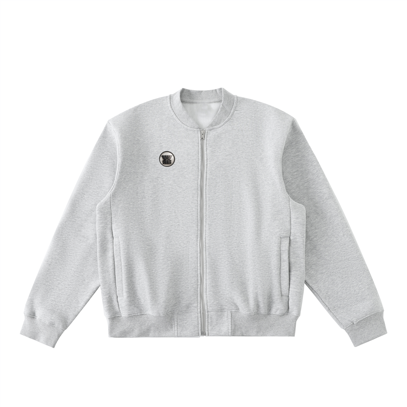 Essential Zip-Up Fleeced Varsity Jacket