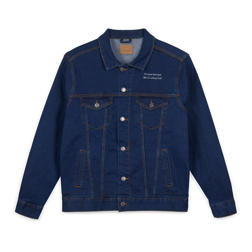 Embroidered Denim Jacket - Casual Style, Christian Apparel, Trendy Outerwear, Perfect Gift, Streetwear Essential