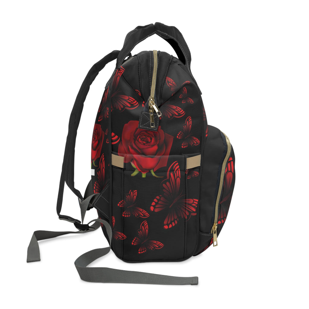Red Rose Multifunctional Diaper Backpack