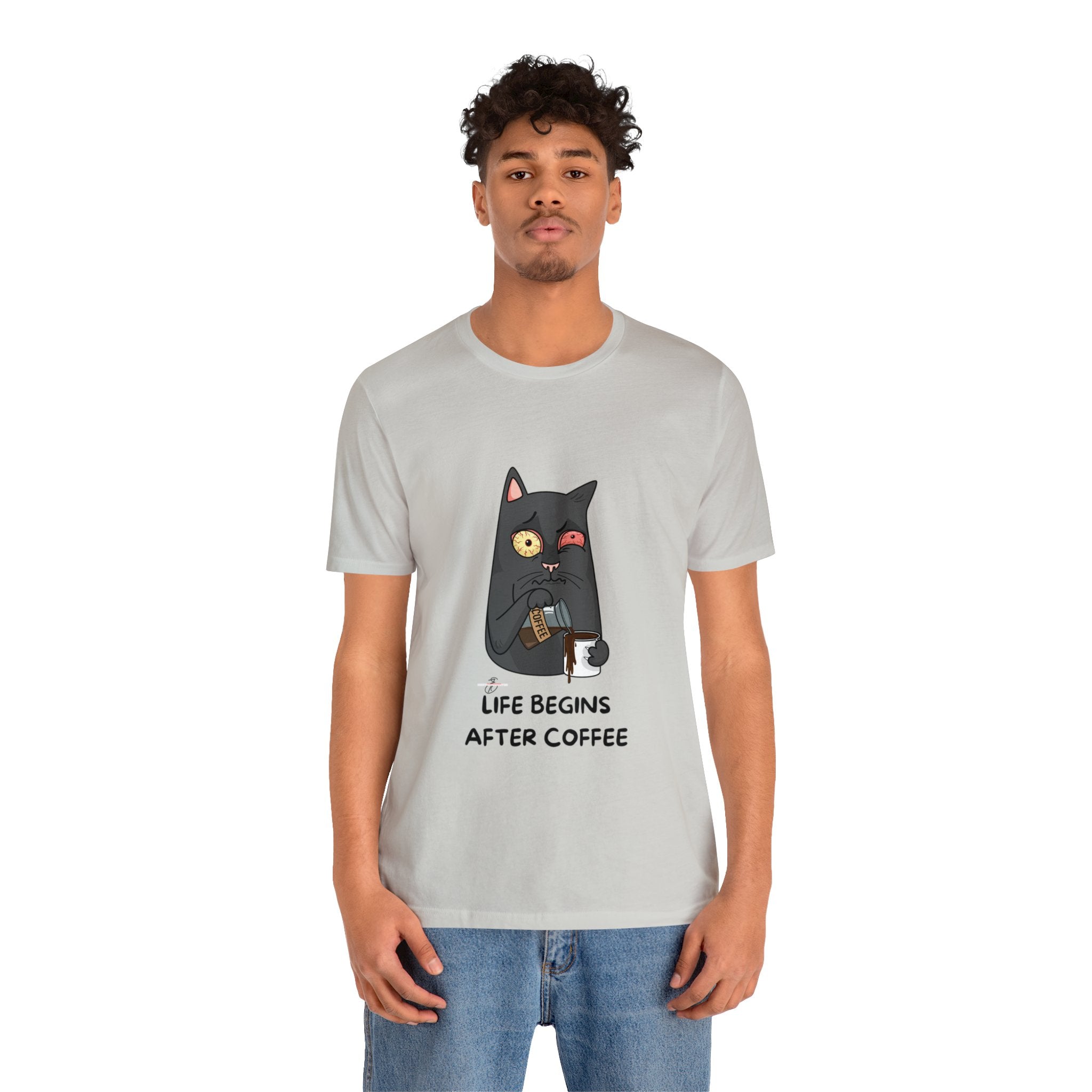 life Begins after coffee Jersey Short Sleeve Tee