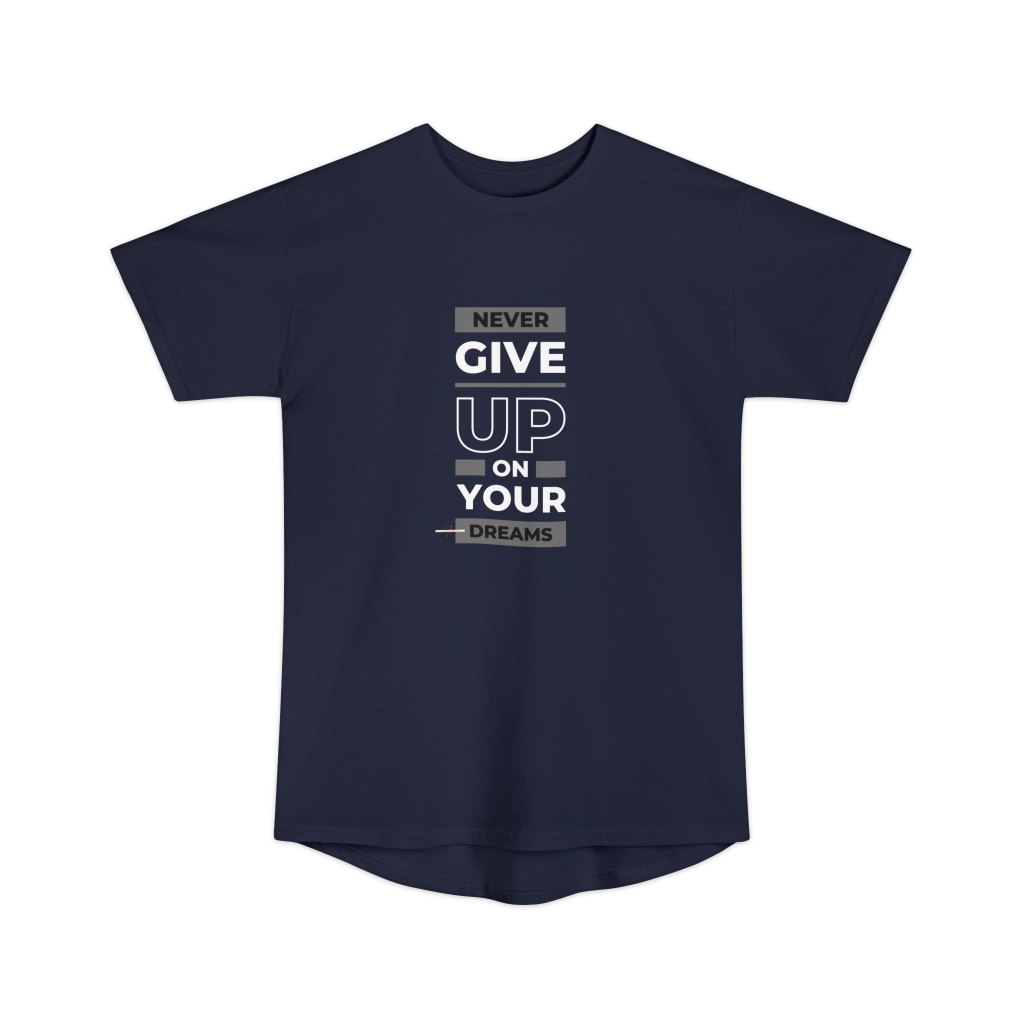 Never give up Long Body Urban Tee