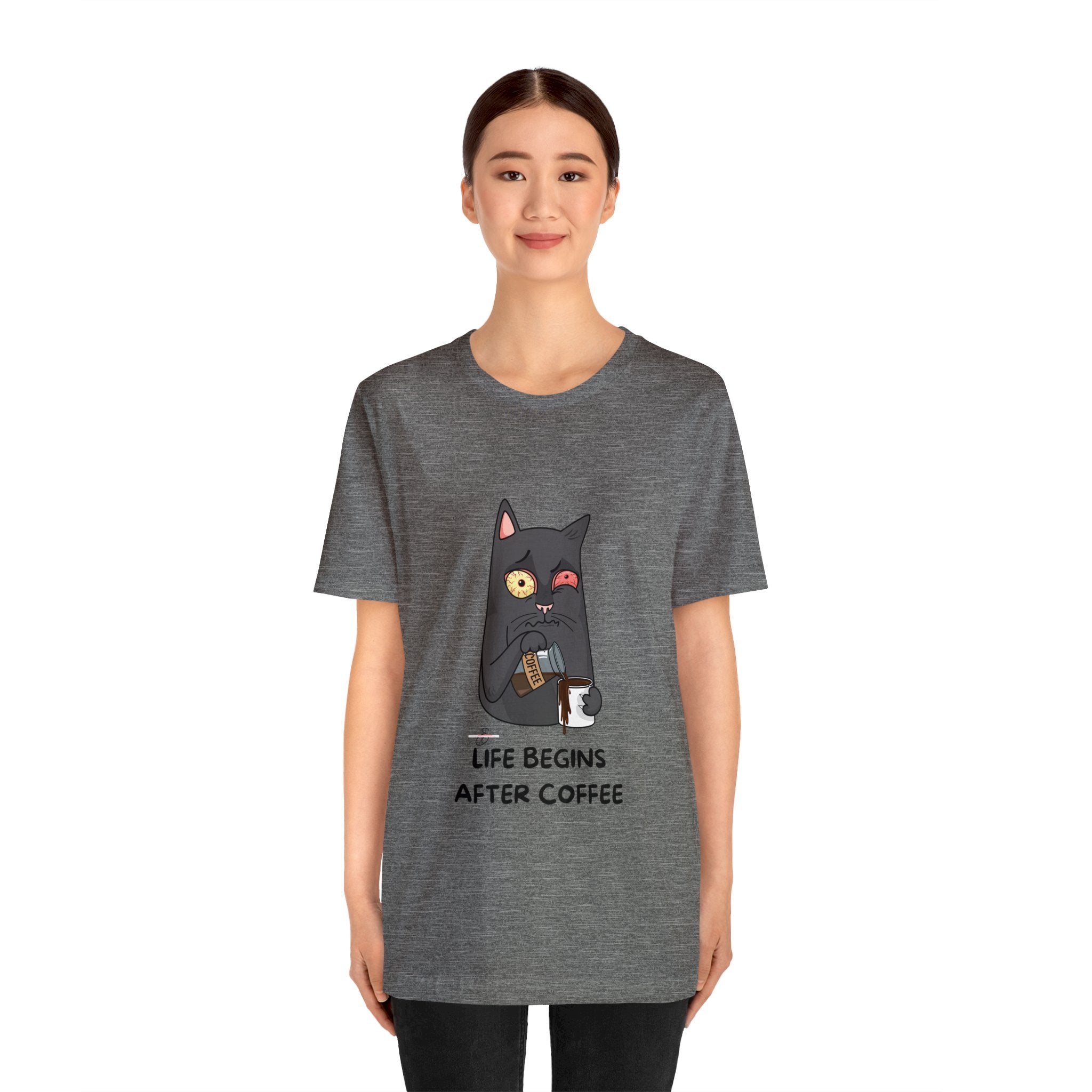 life Begins after coffee Jersey Short Sleeve Tee