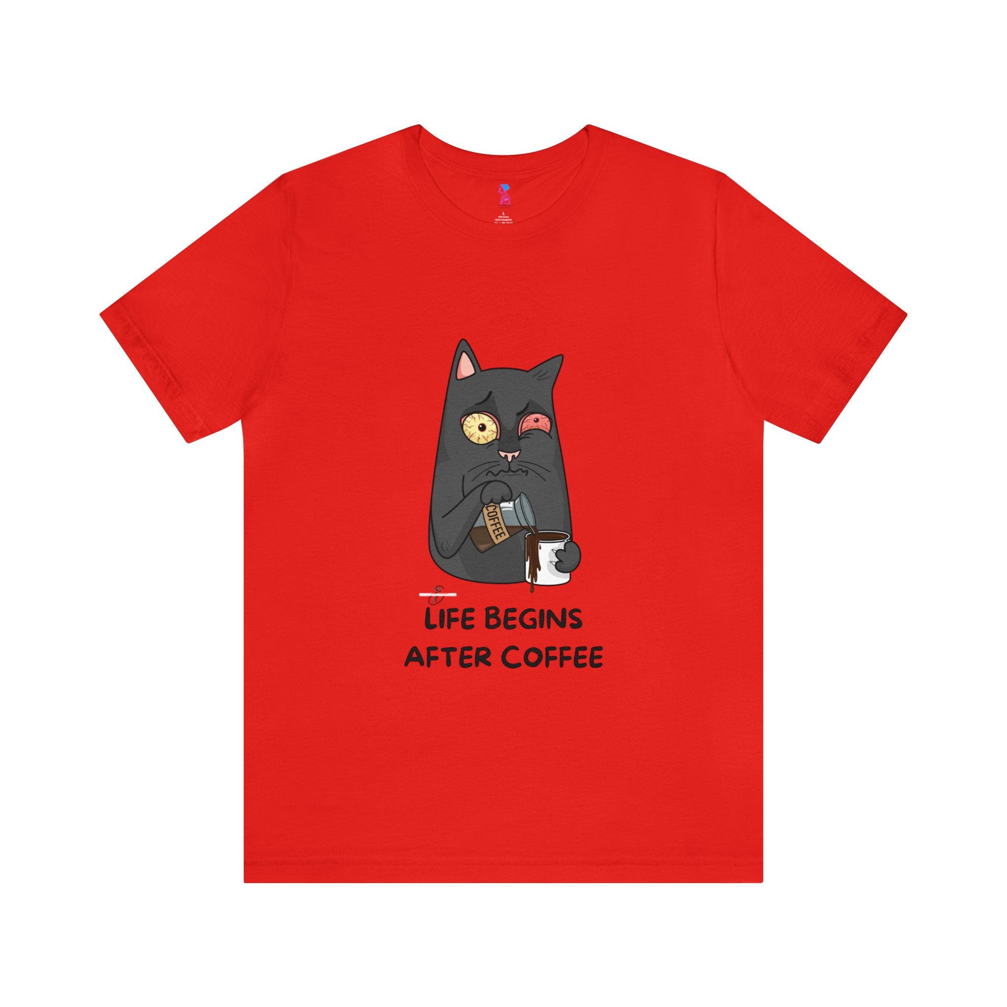 life Begins after coffee Jersey Short Sleeve Tee