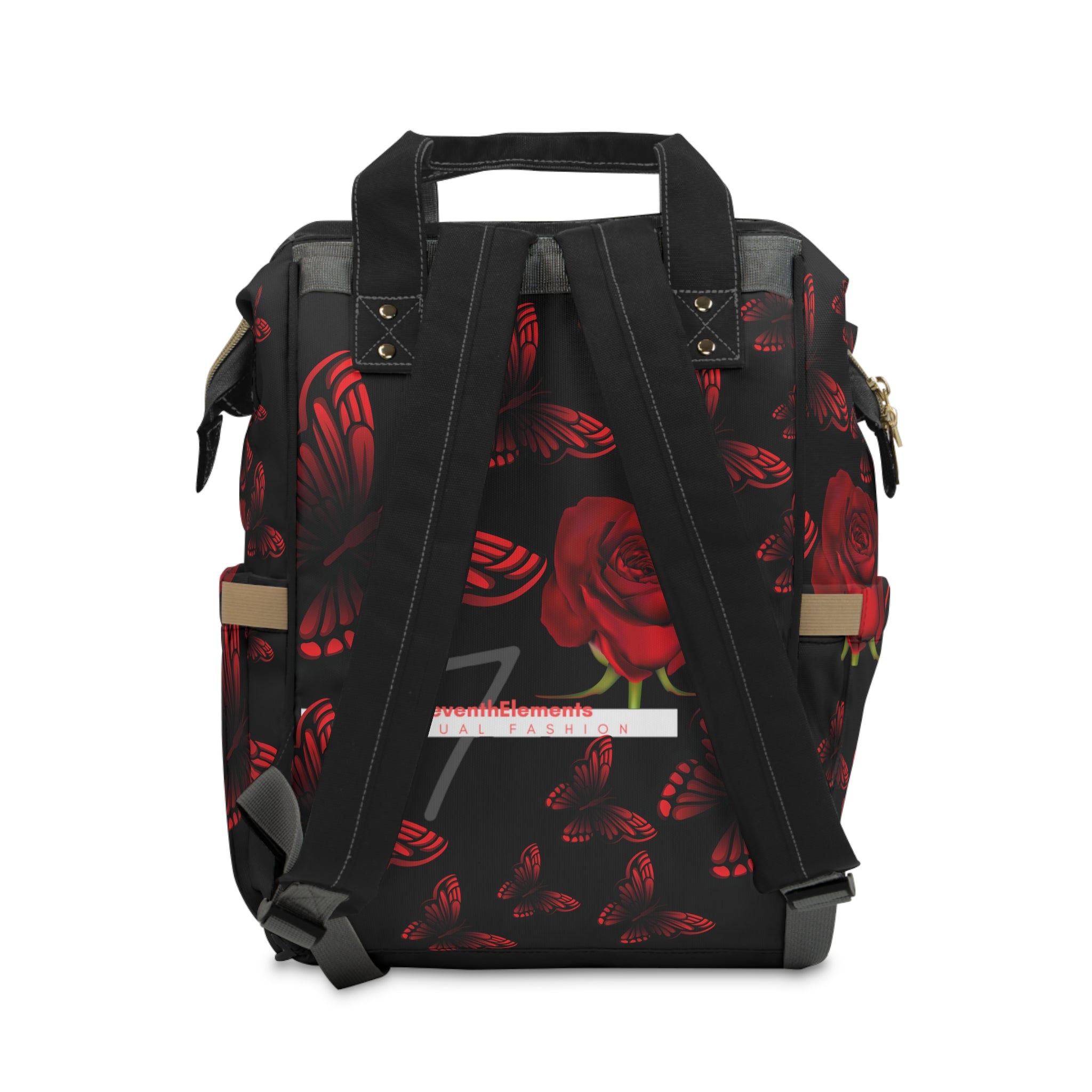 Red Rose Multifunctional Diaper Backpack