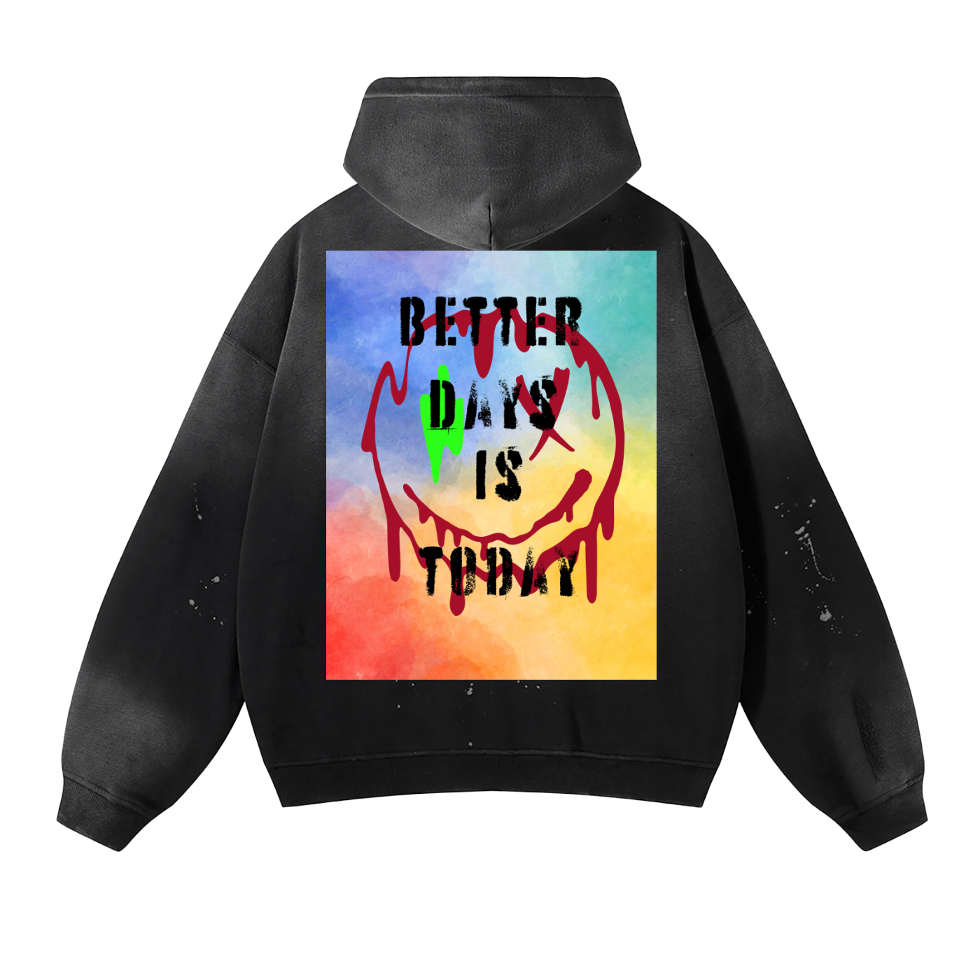 Vintage Washed Frayed Fleece Hoodie