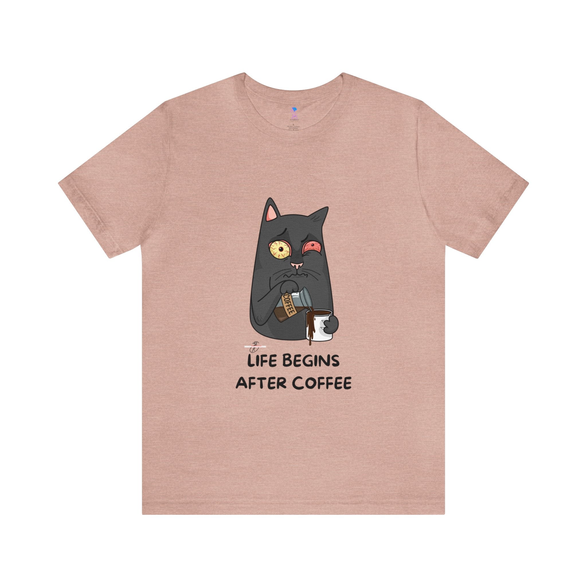 life Begins after coffee Jersey Short Sleeve Tee