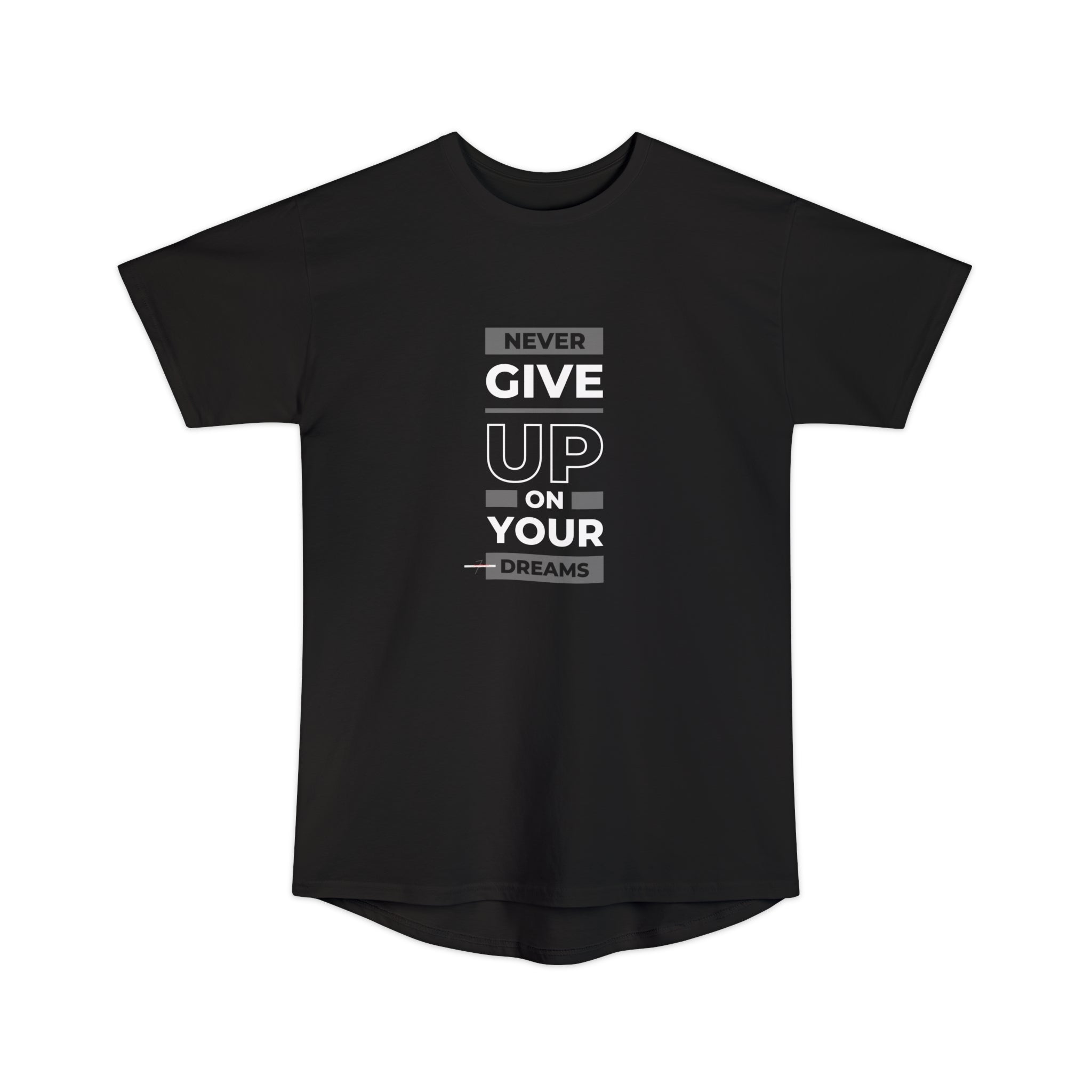 Never give up Long Body Urban Tee
