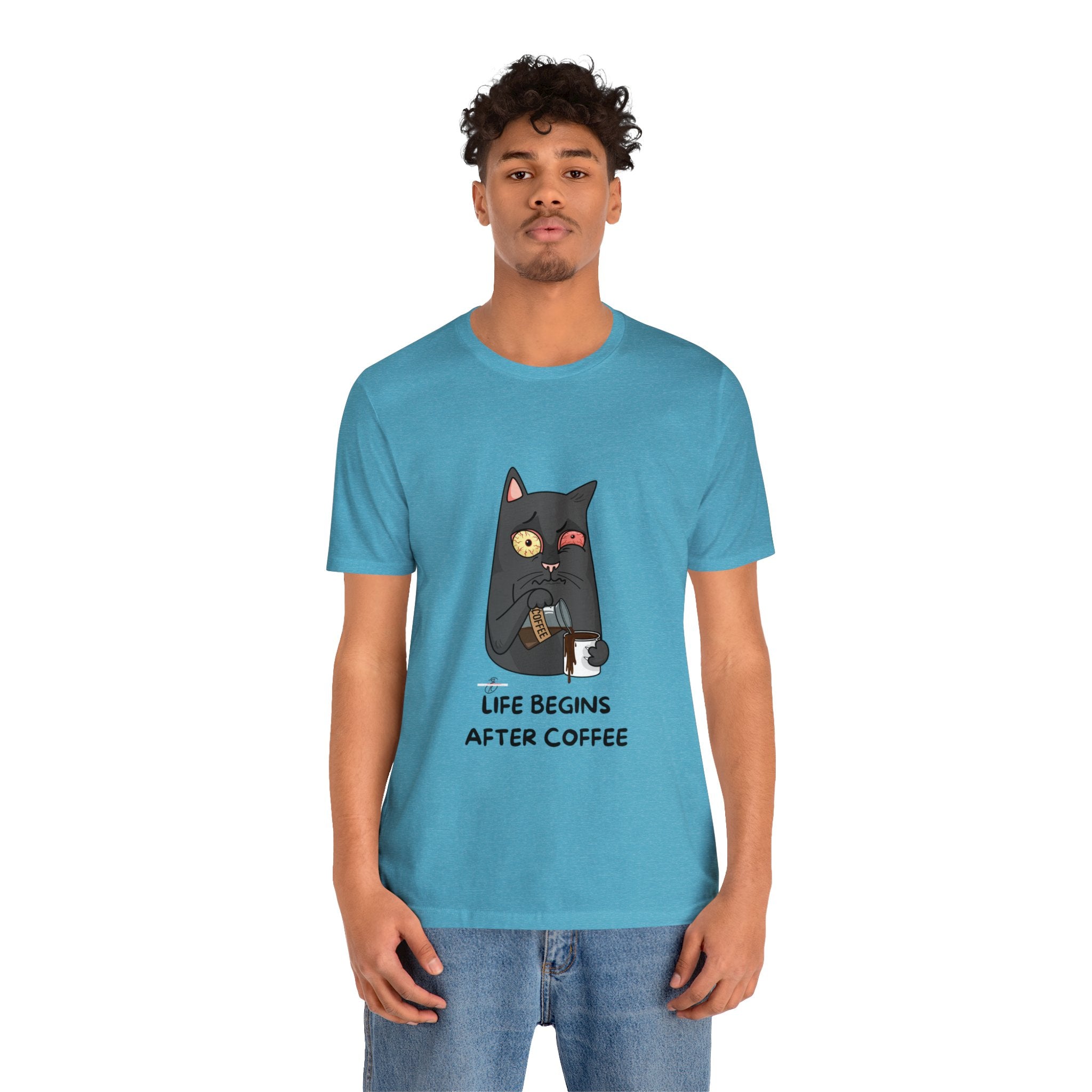 life Begins after coffee Jersey Short Sleeve Tee