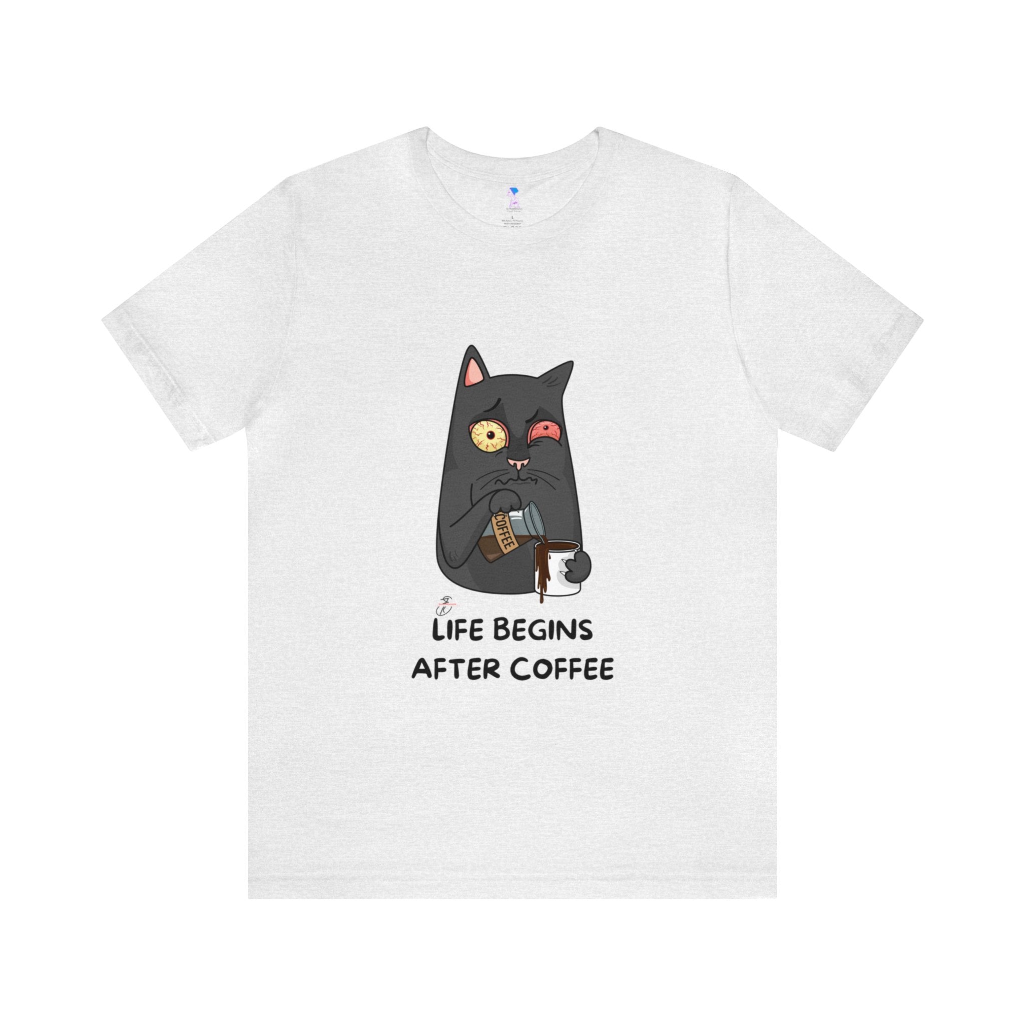 life Begins after coffee Jersey Short Sleeve Tee