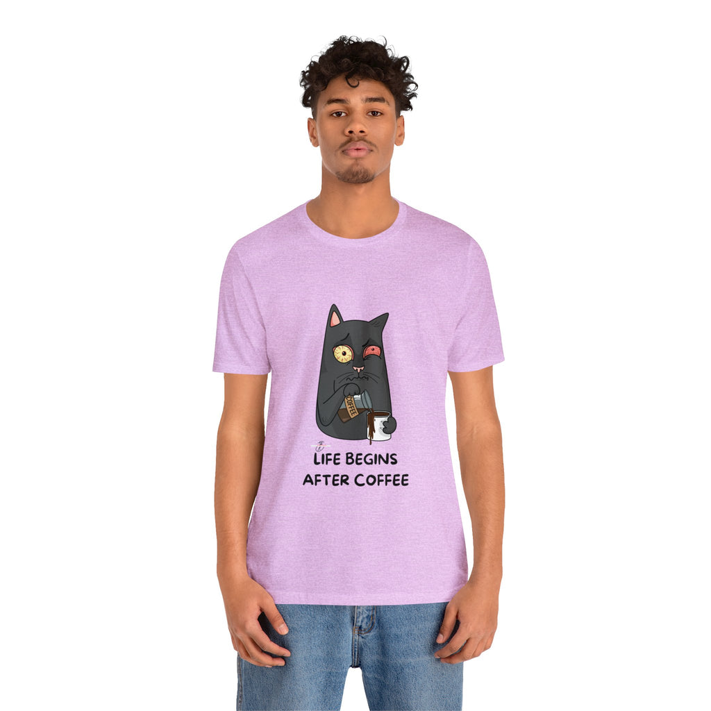 life Begins after coffee Jersey Short Sleeve Tee