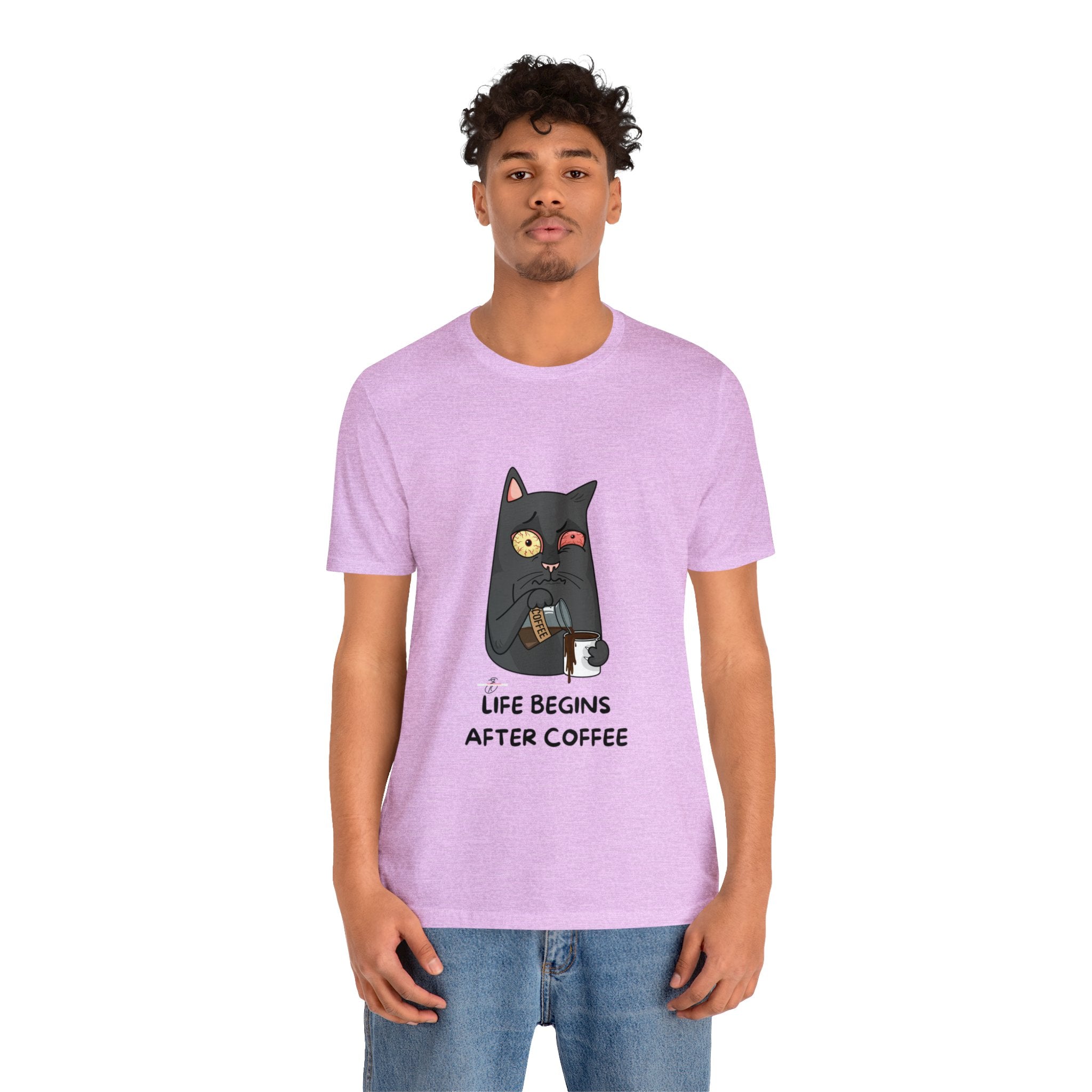 life Begins after coffee Jersey Short Sleeve Tee