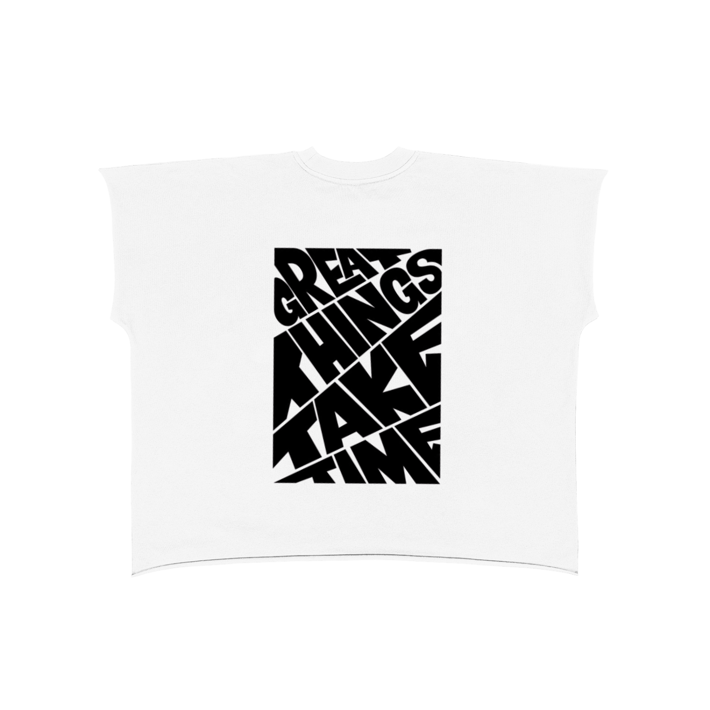 Raw Edge Boxy Non-Shrink T-Shirt