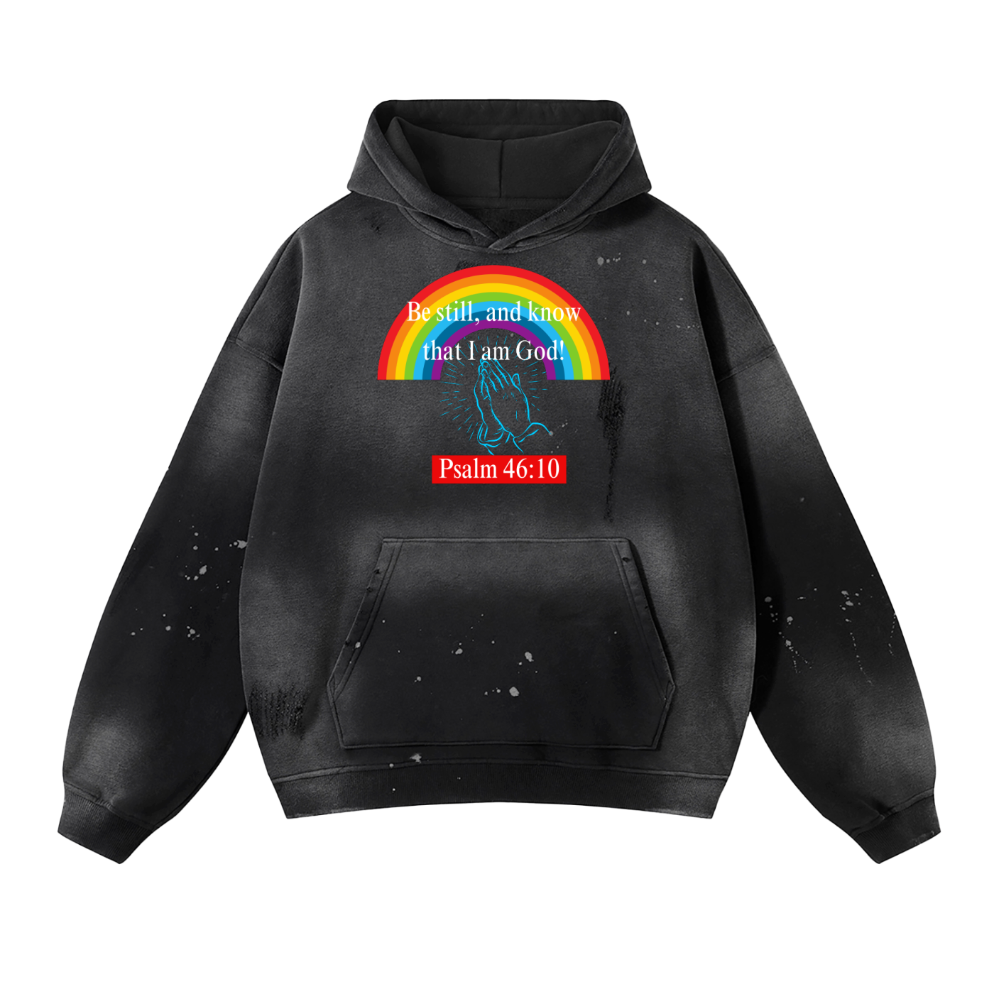 Vintage Washed Frayed Fleece Hoodie
