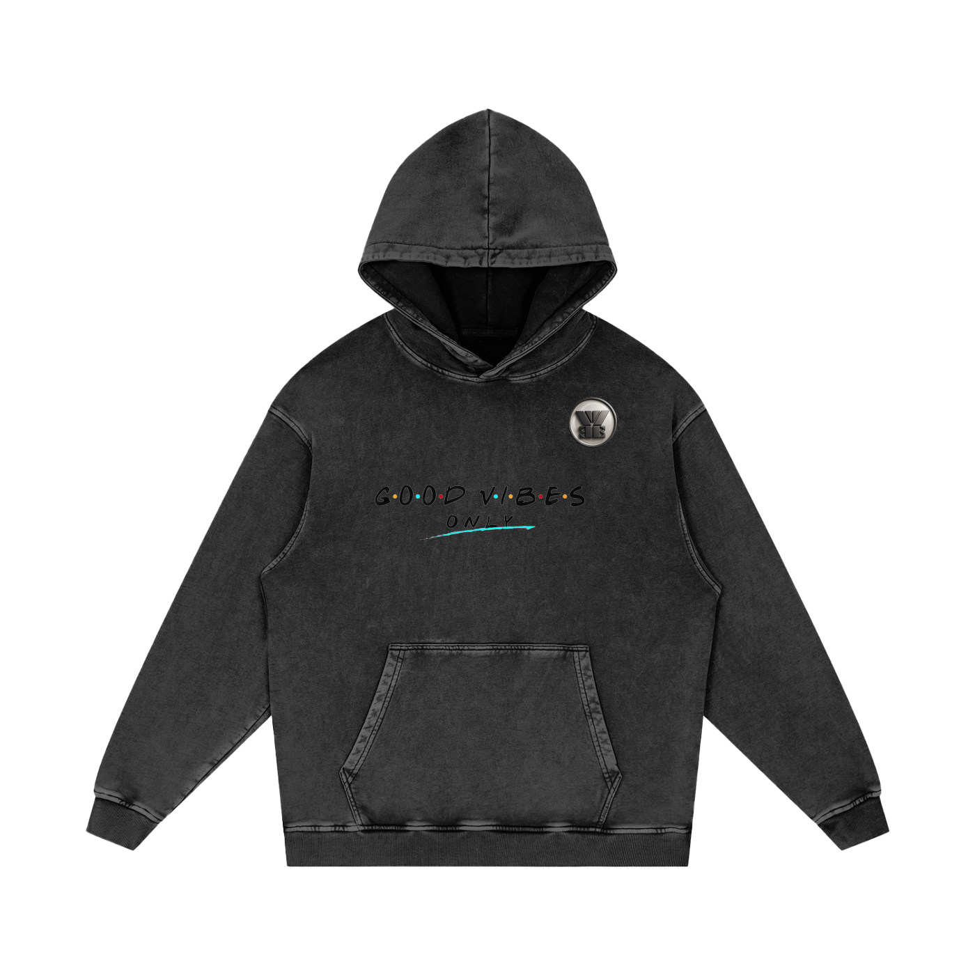 Snow Washed Loose Cotton Hoodi