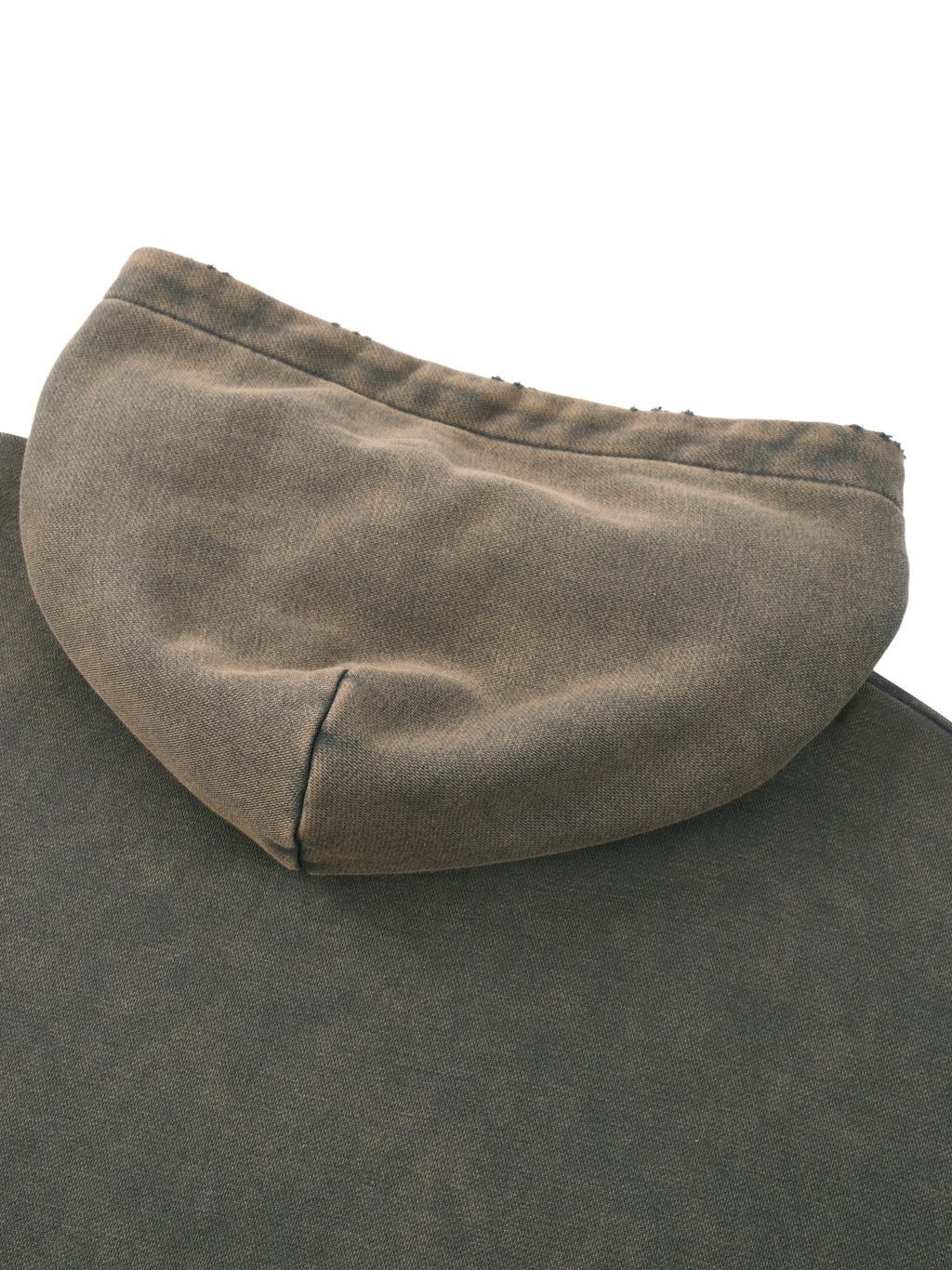  Frayed-Hem Hoodie,Vintage Washed