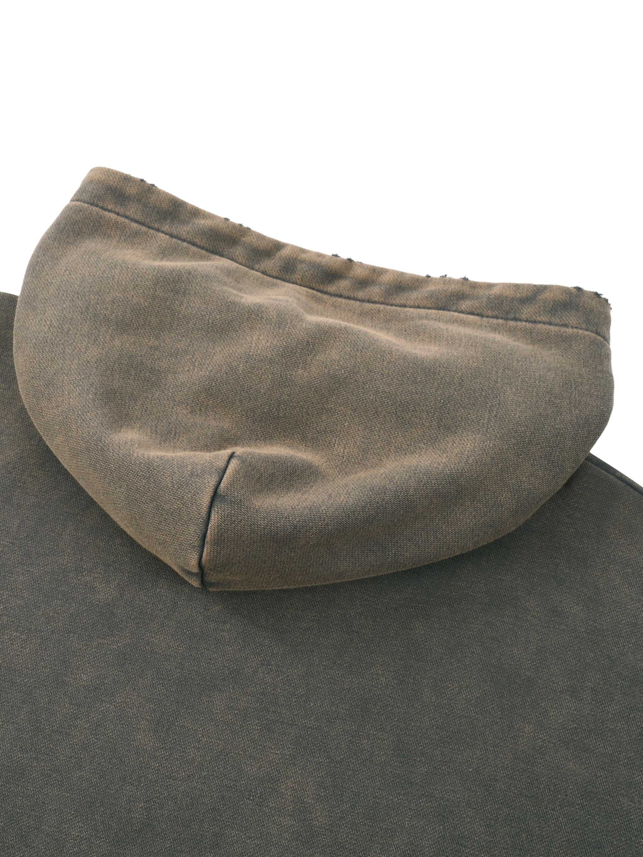  Frayed-Hem Hoodie,Vintage Washed