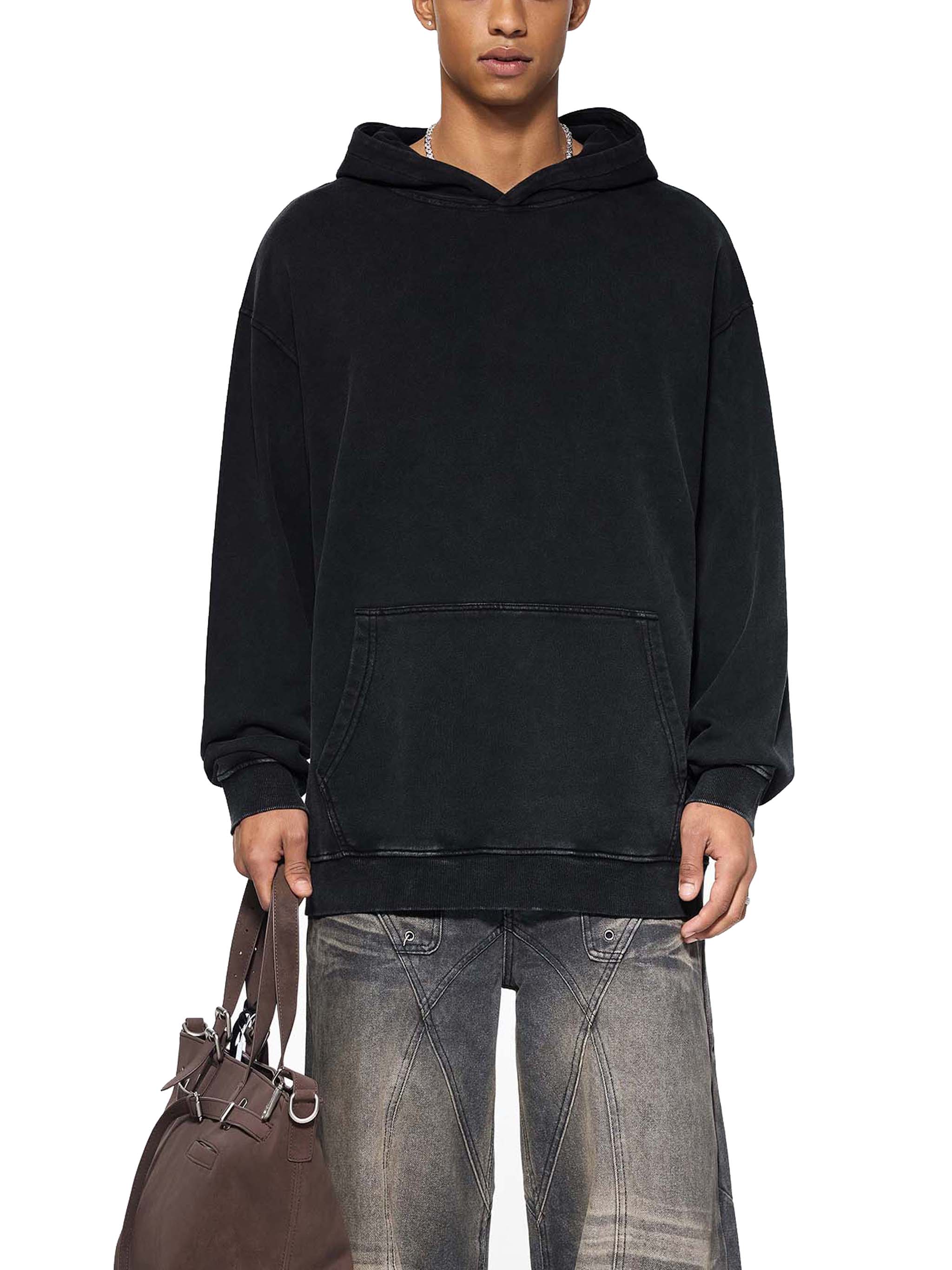Snow Washed Loose Cotton Hoodi