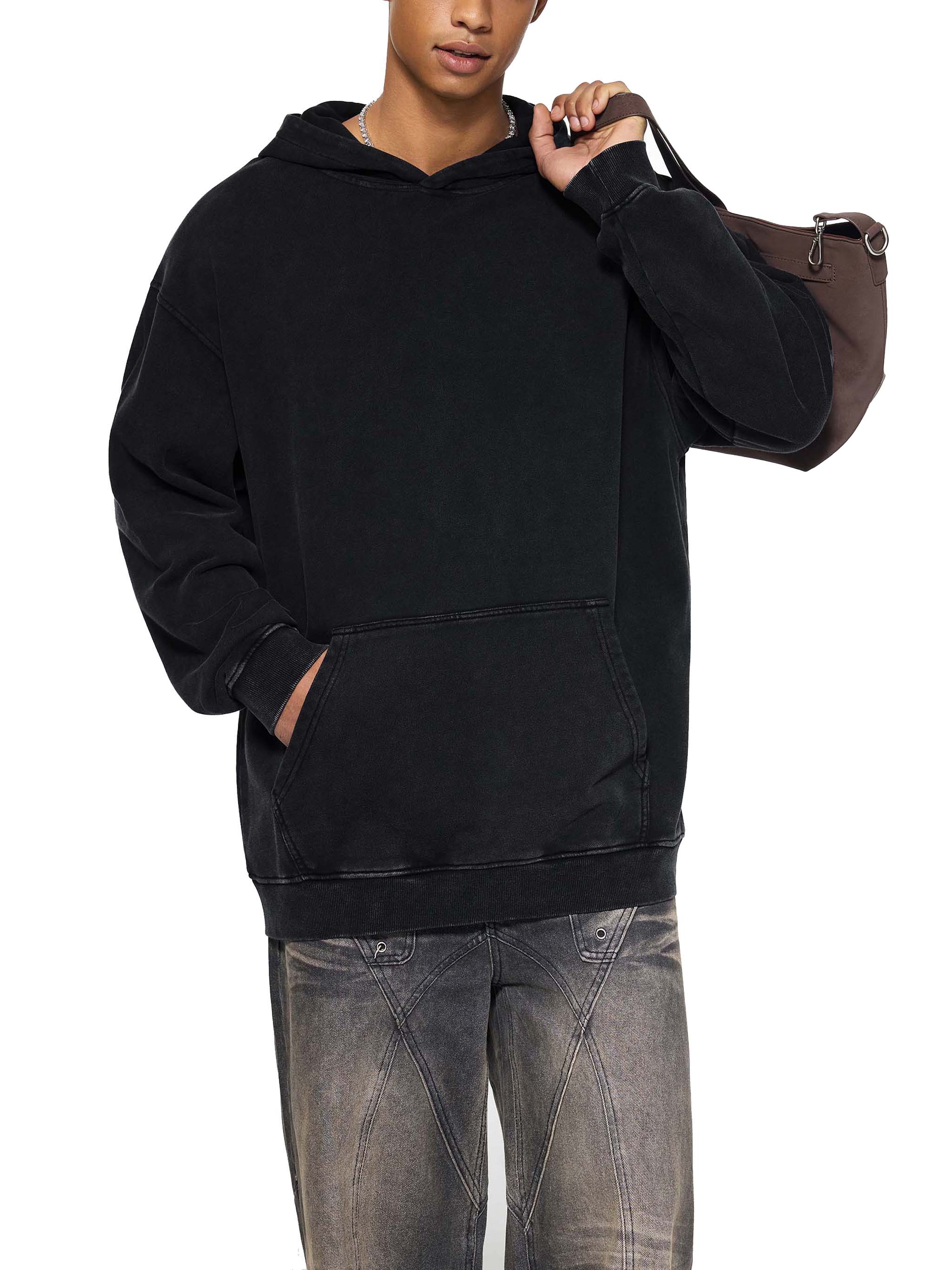Snow Washed Loose Cotton Hoodi