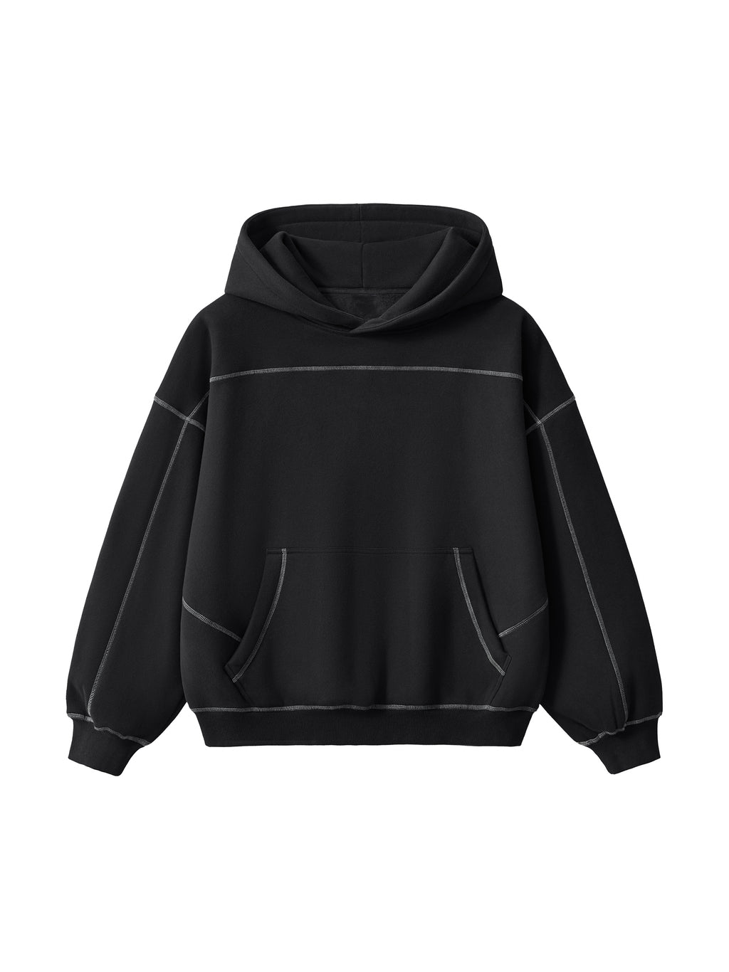 Contrast-Stitched Boxy Fleece 